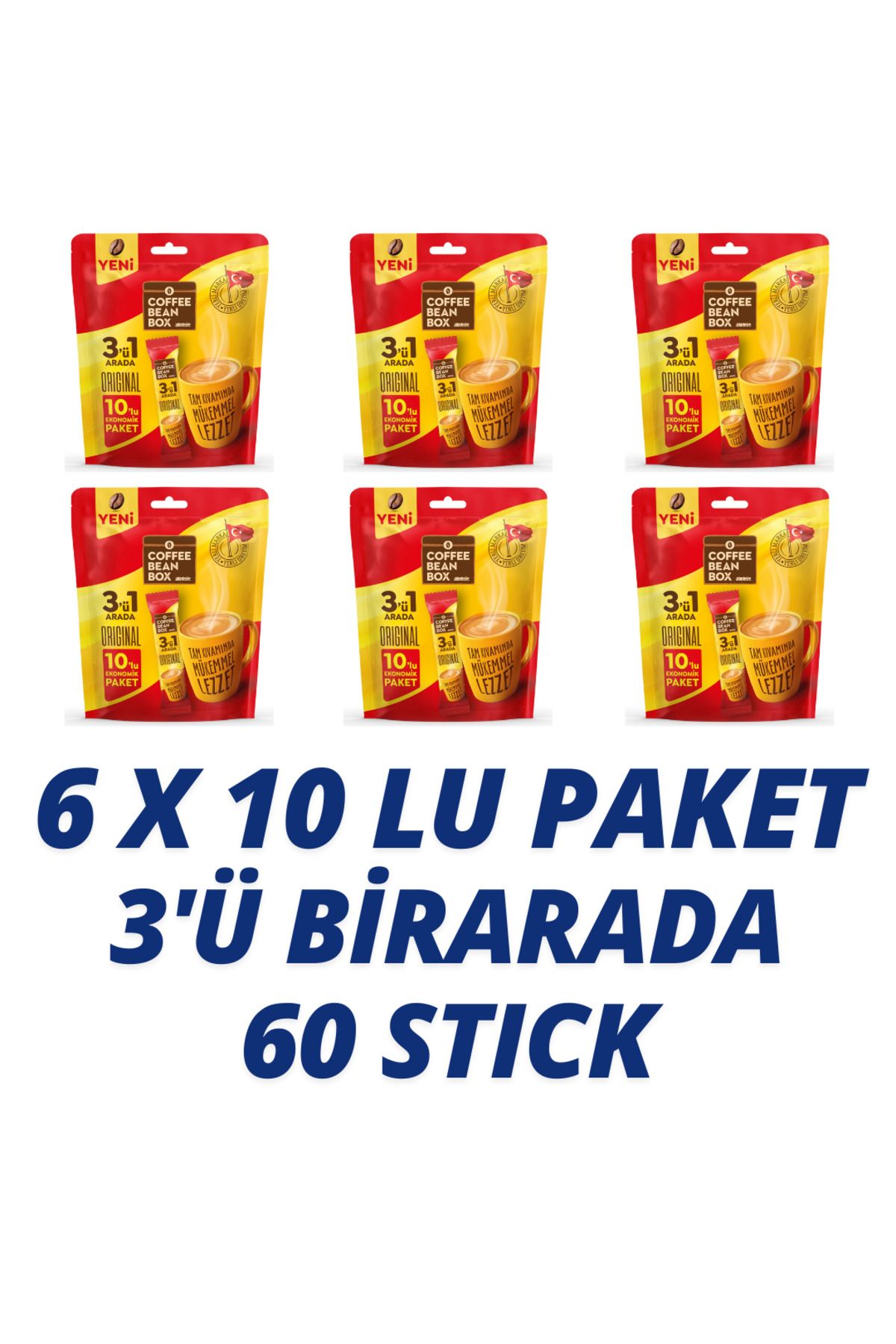 Altıntelve 3'ü 1 Arada Kahve 10 Lu X 6 Paket ( 6x10=60 adet) EKONOMİK PAKET