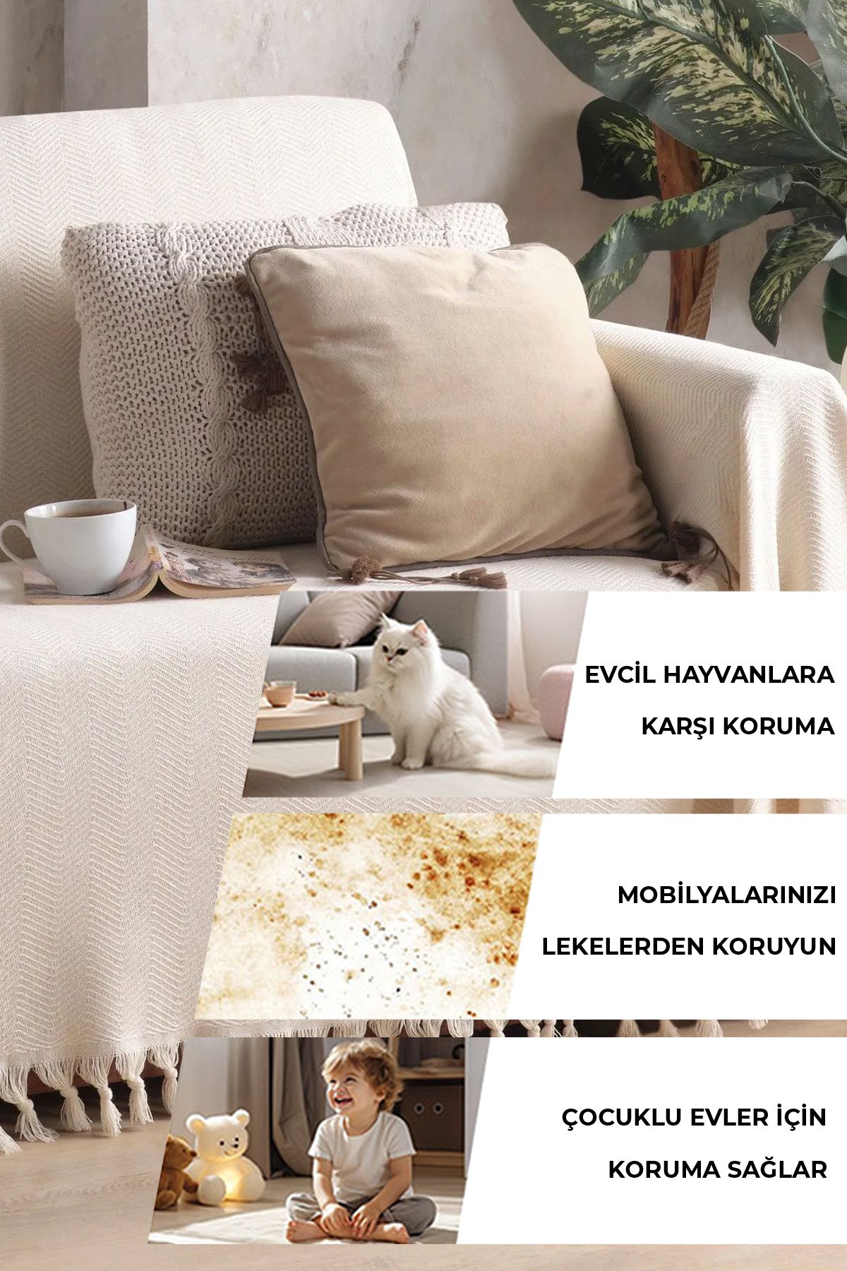 روکش مبل چند رنگ قهوه روی صندلی بزرگ که بازوهای 180x310 را پوشانده است LADYNİL