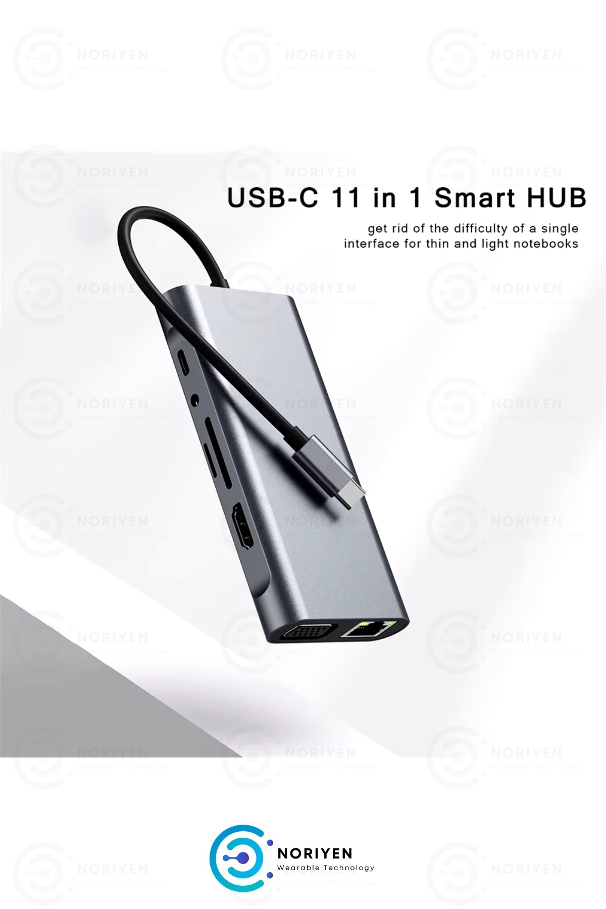 11in1 Type-c To Usb Hub Port Adaptör Hdmi 4x Usb Lan Vga Sd Card Çoklayıcı Çevirici Dönüştürücü