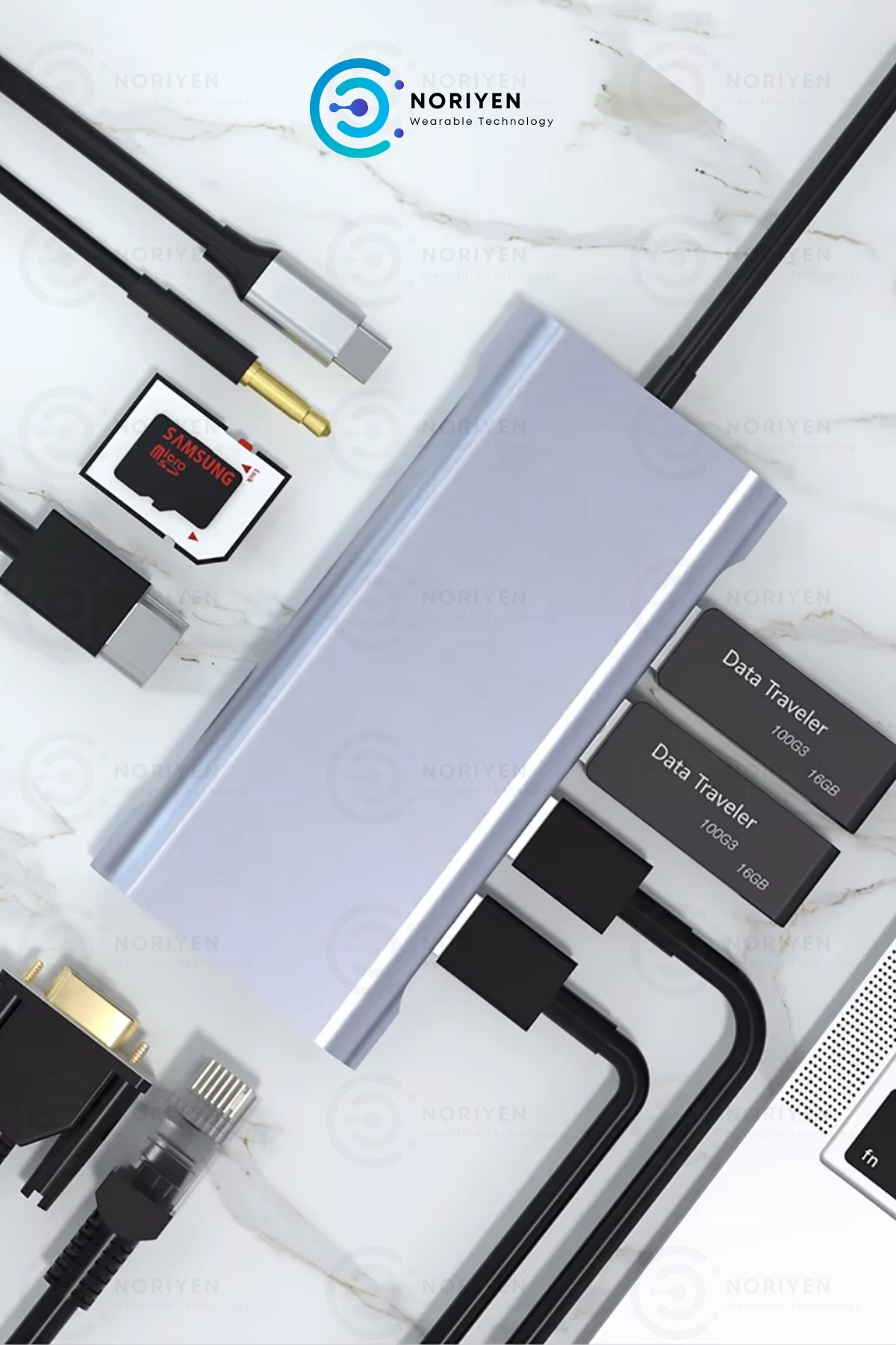 11in1 Type-c To Usb Hub Port Adaptör Hdmi 4x Usb Lan Vga Sd Card Çoklayıcı Çevirici Dönüştürücü