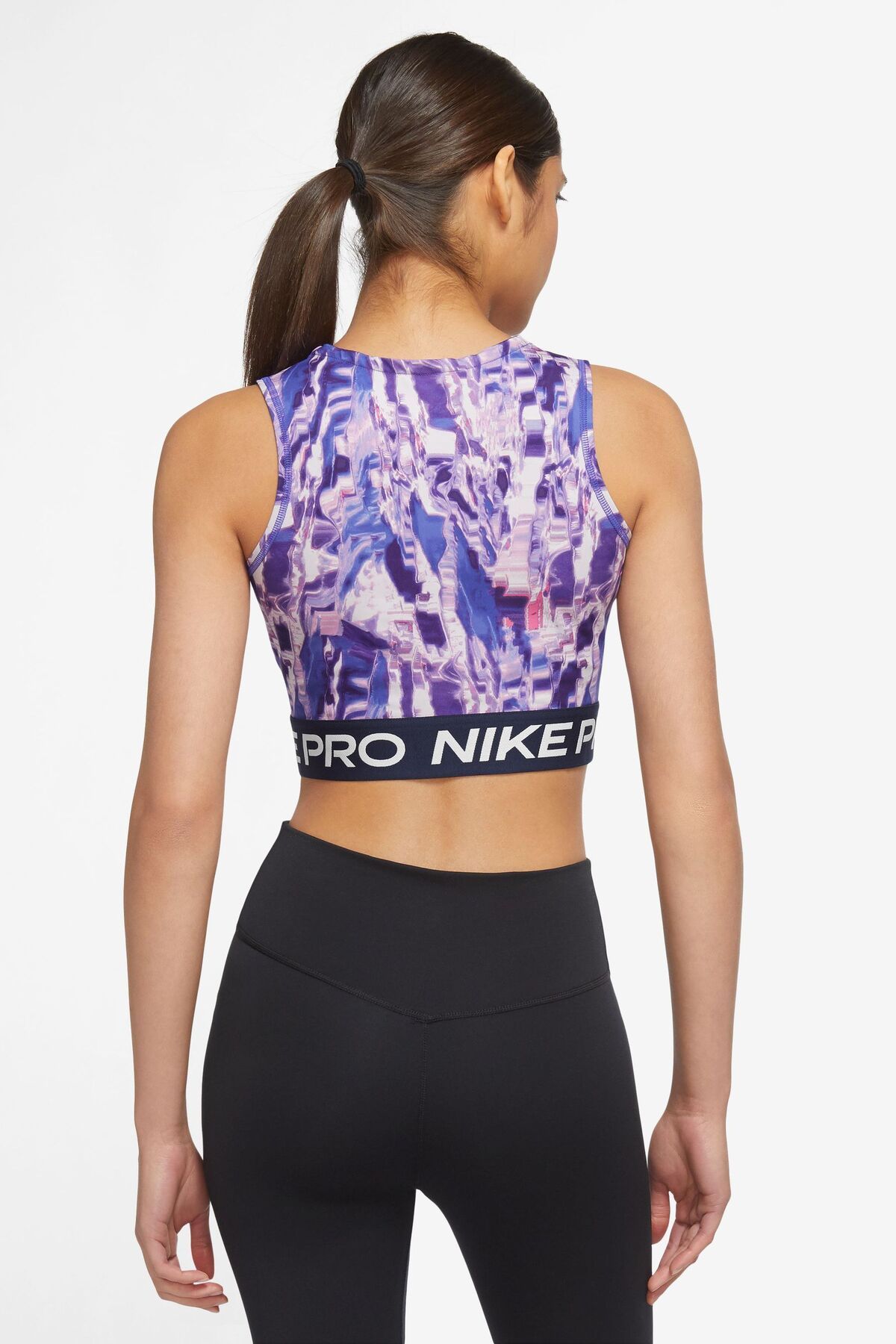 Nike-Pro Dri-Fit All-Over Print Training Purple Women's Tank Top 6