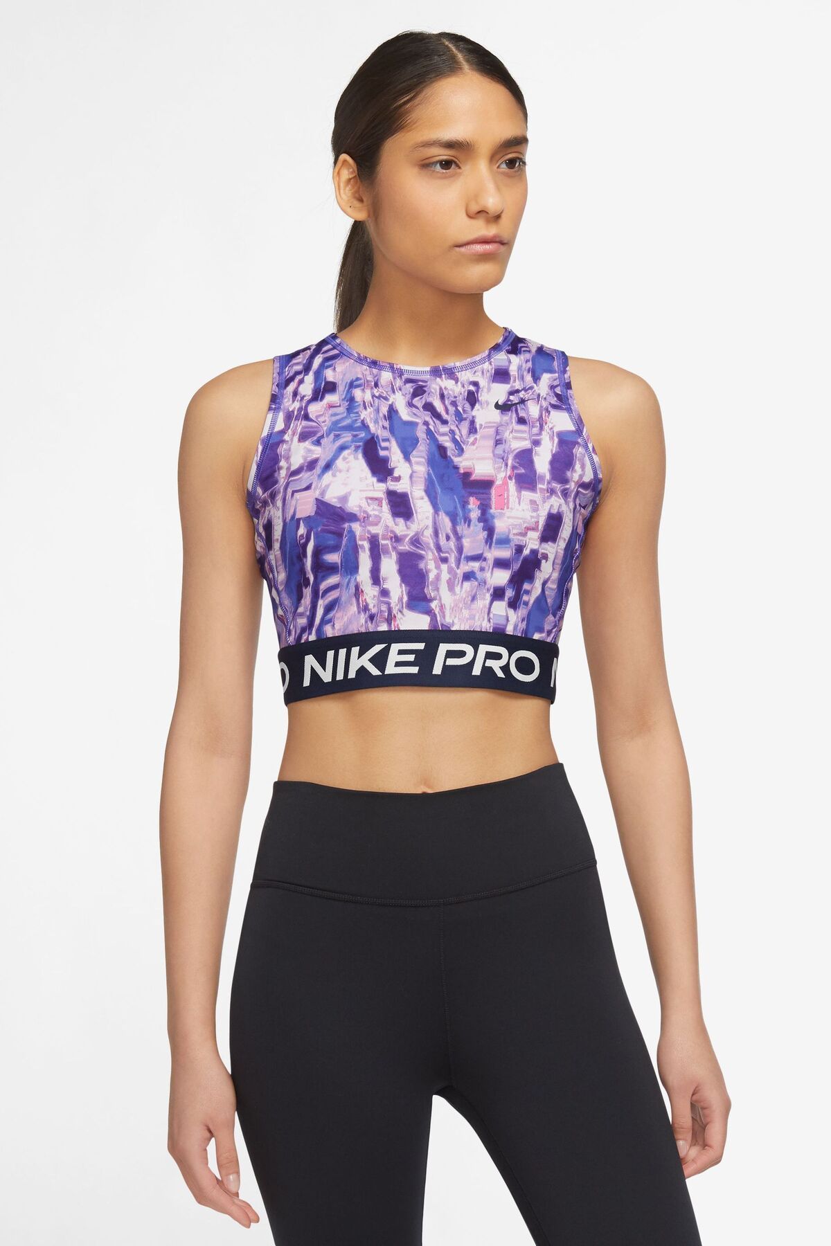 Nike-Pro Dri-Fit All-Over Print Training Purple Women's Tank Top 5