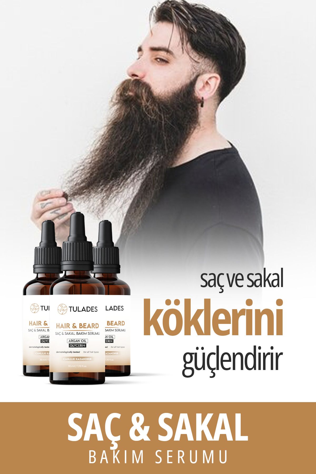 TULADES Canlandırıcı Saç Sakal Serumu 30ml-3