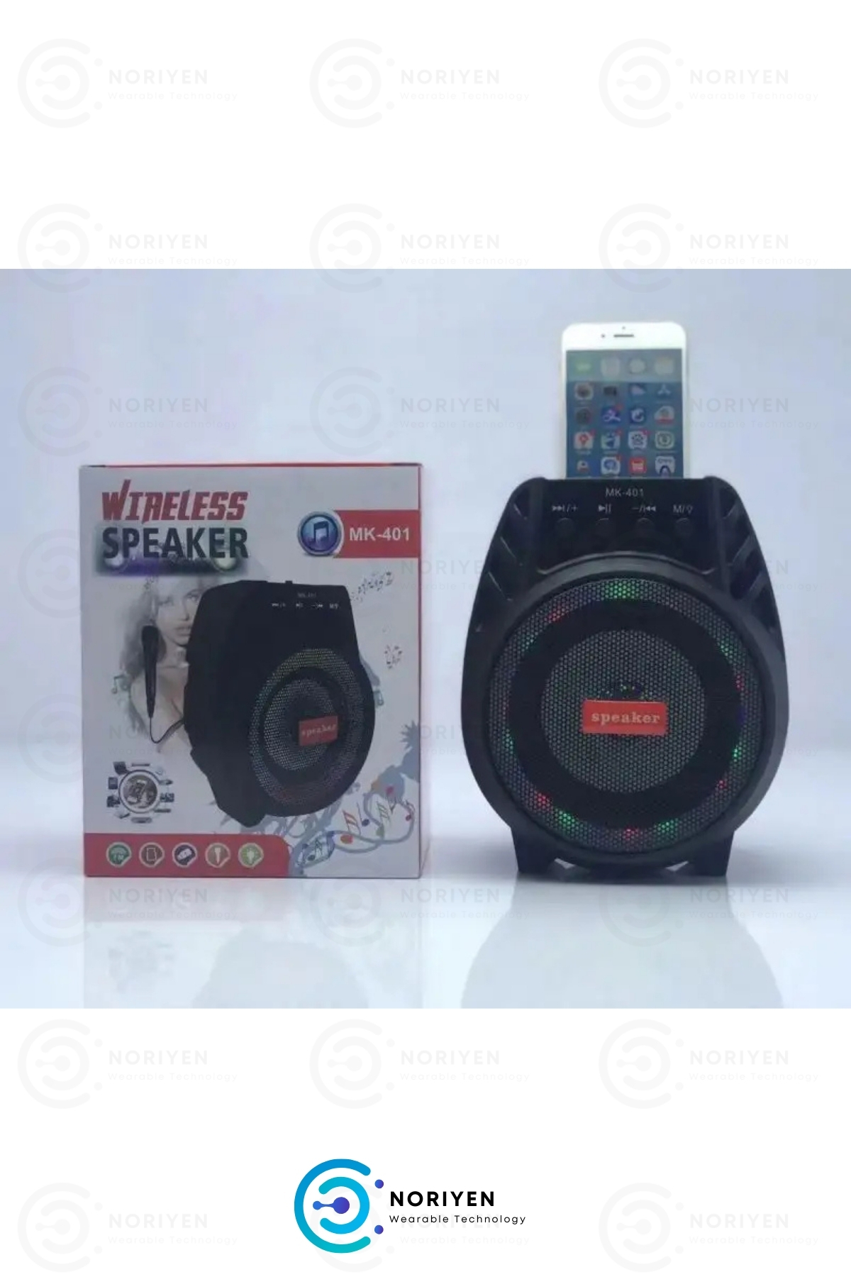 Mikrofonlu HD Ses Parti Karaoke Seti RGB LED Işıklı Bluetooth Kablosuz Wireless Hoparlör Ses Sistemi