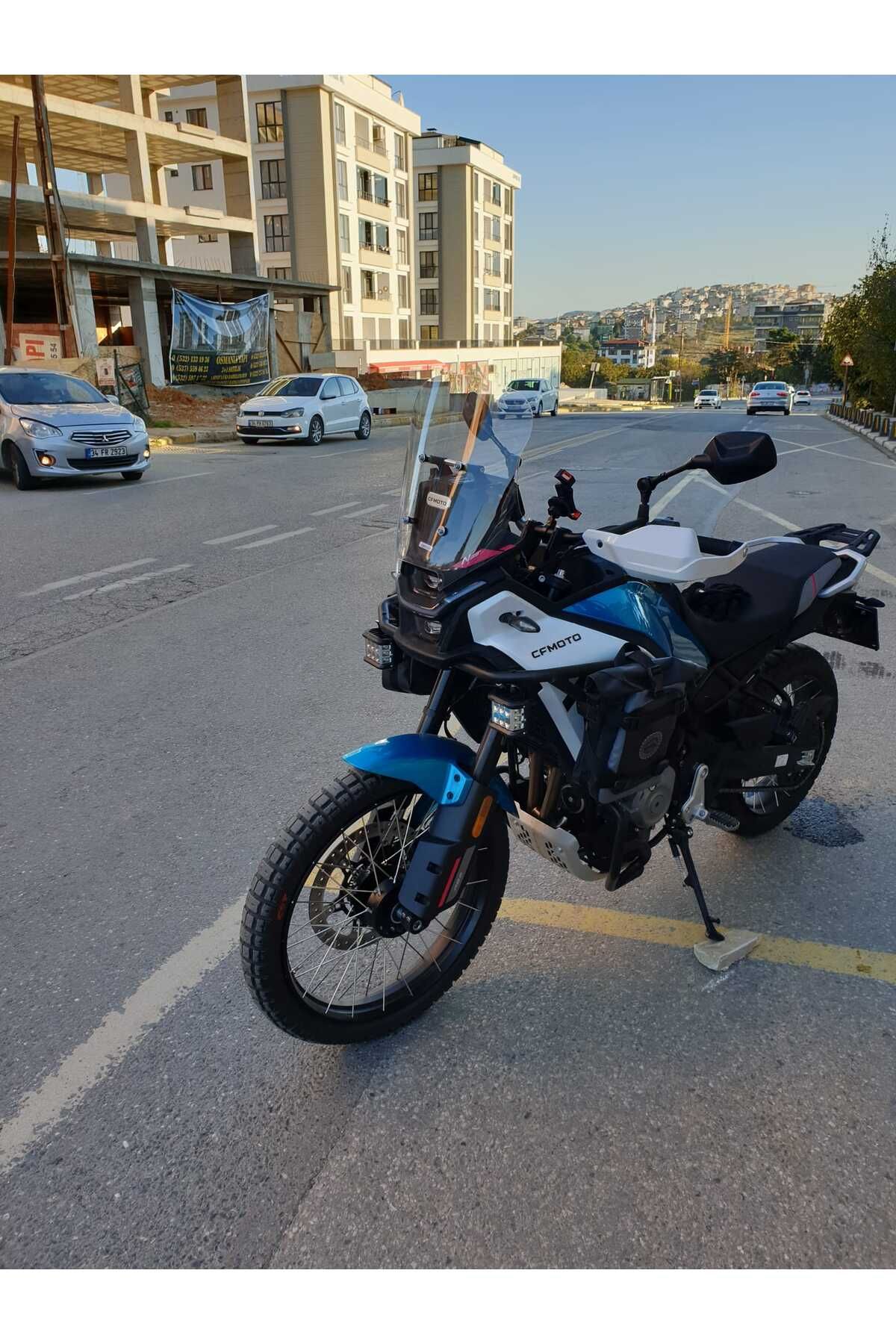 CF MOTO 450 MT Siperlik Ön Cam 2025 Model 55cm Şeffaf Renkli 4mm UZUN CAM