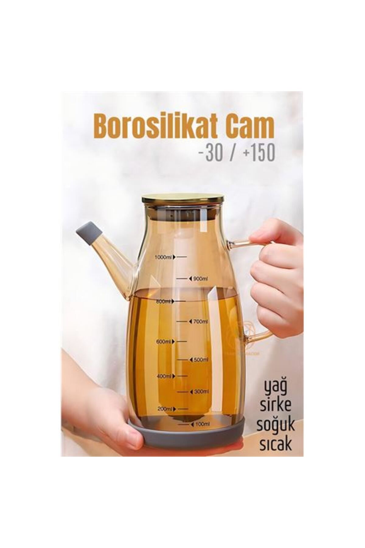 estevia Yeni Estevia Arby  Yağ Sirke Şişesi Borosilikat Cam 1000 Ml  A.verbrugge Design  Company