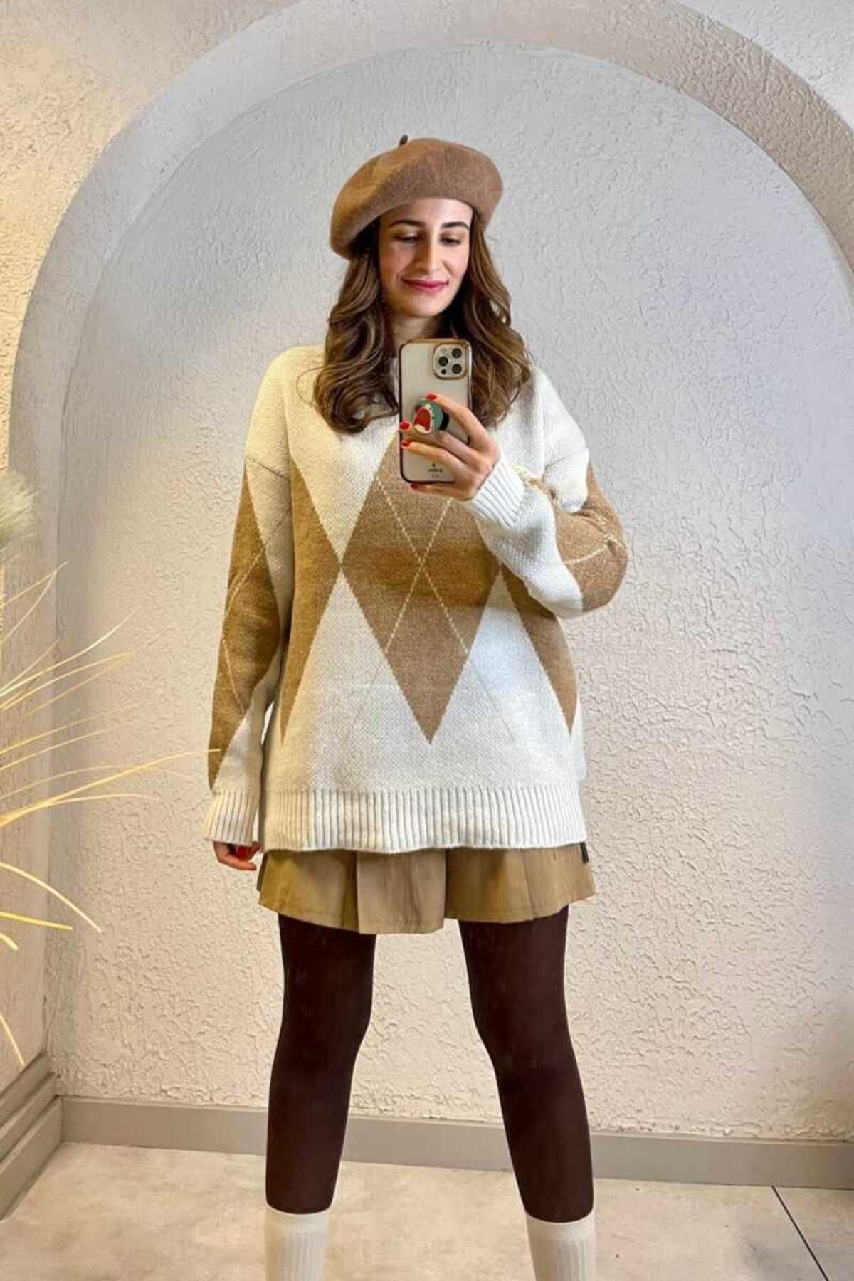 Clothing palette BAKLAVA DESENLİ TRİKO KAZAK