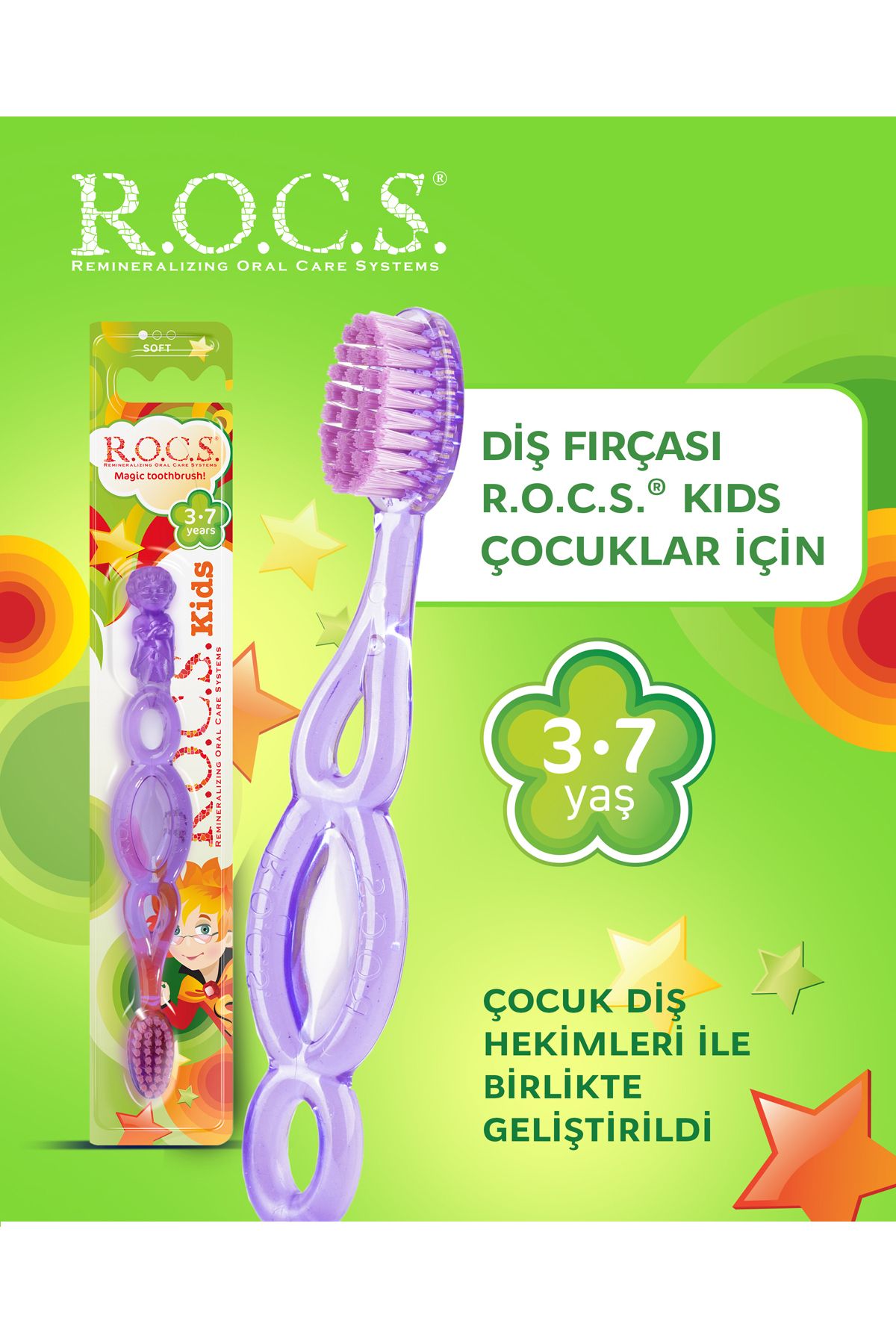 R.O.C.S. Rocs Kıds 3-7 Yaş Diş Fırçası - Mor Renk