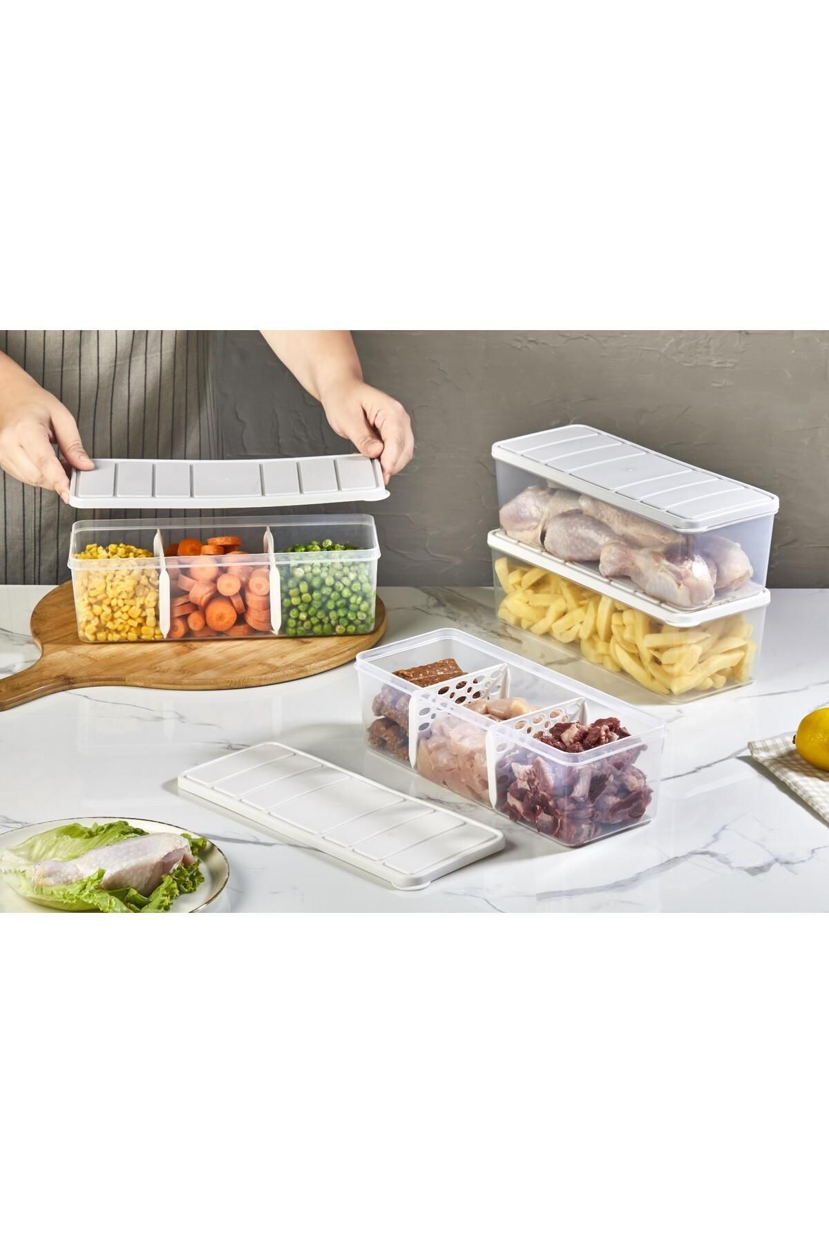 SELKA HOME-Selka Nora 6 Pieces 2 Lt. Compartmented Storage Container 2