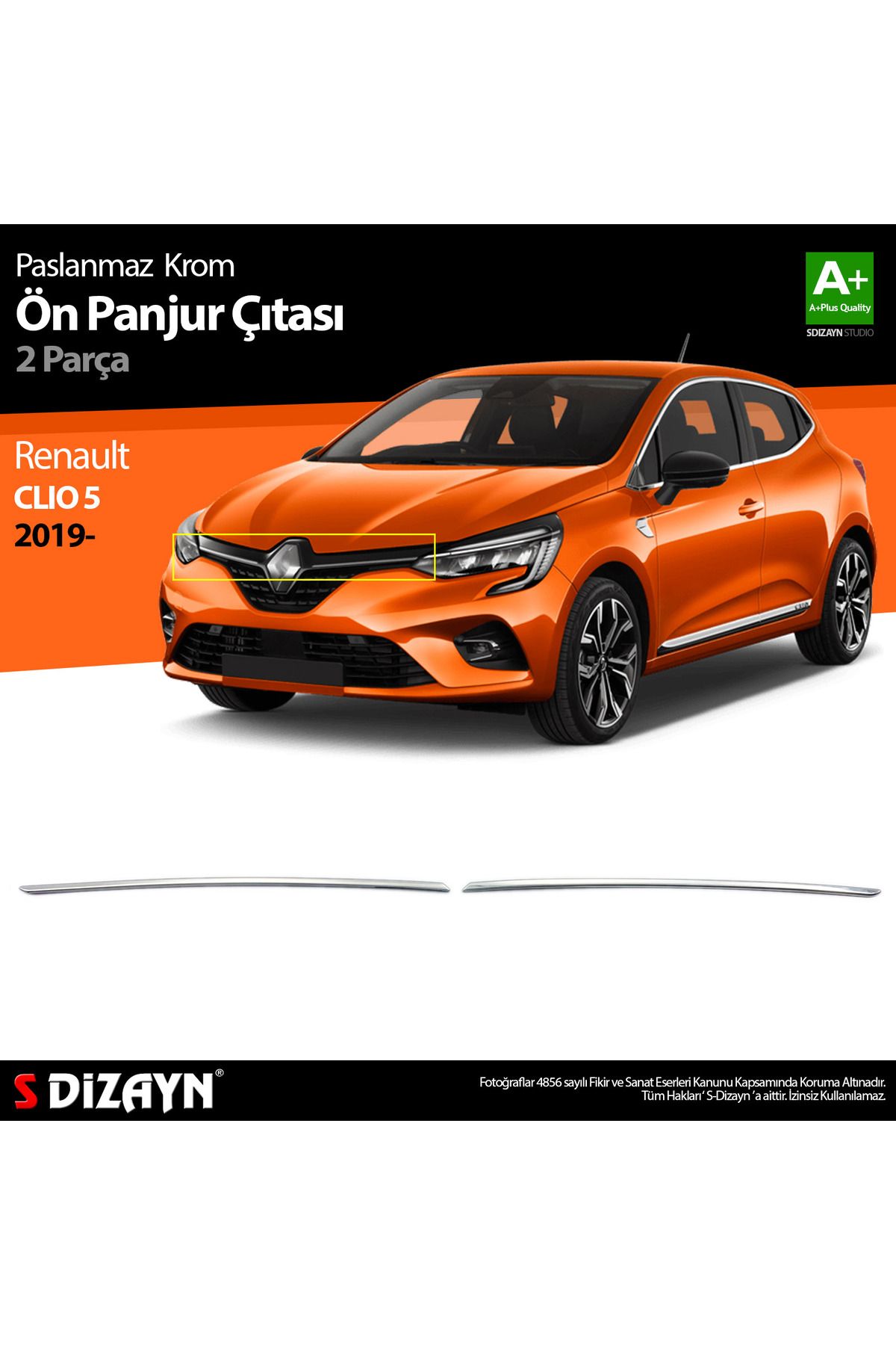 S Dizayn S-dizayn Renault Clio 5 Krom Ön Panjur 2 Prç. 2019-2023