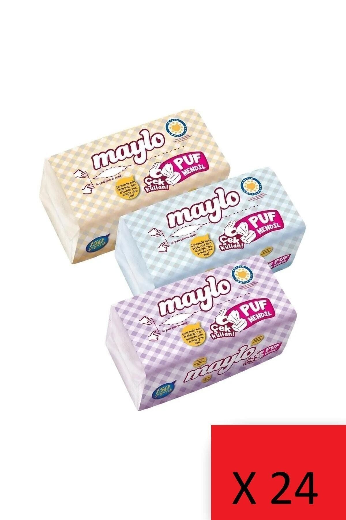 Maylo Puf Mendil 100 Yaprak 24'lü Paket (toplam 2400 Yaprak )