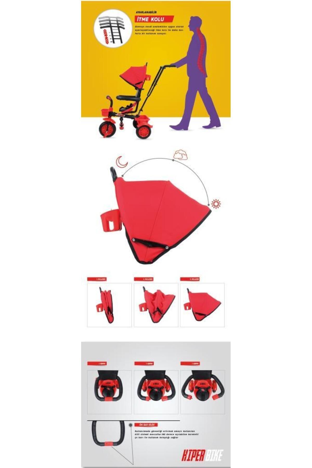 Rival 1 Yaş Rv501 Hiper Bike Ebeveyn Kontrollü 3 Tekerli Çocuk Bisikleti Antrasit fotoğrafı 3 (önizleme)