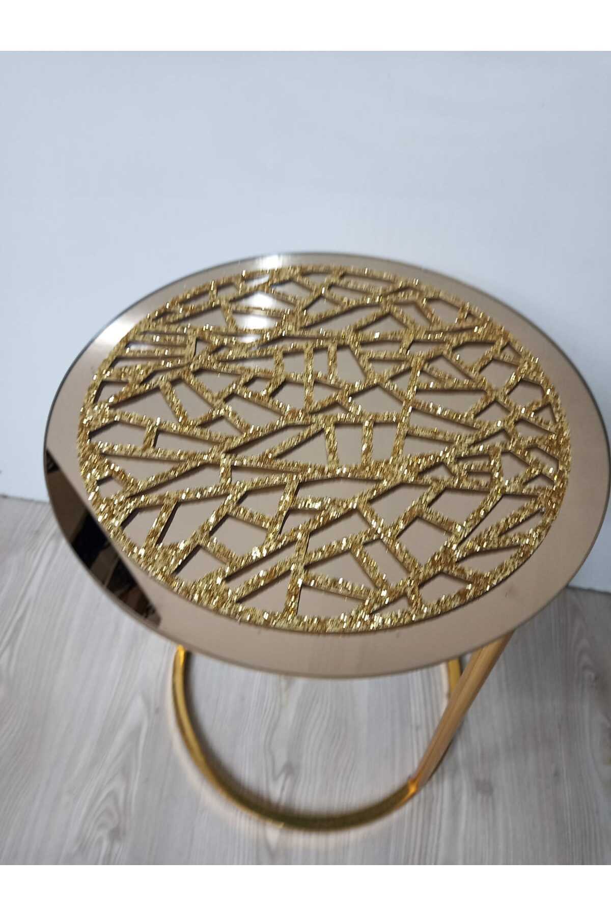 SEHARA-3 bucăți husă pentru masă de cuib/33 cm/argintiu auriu strălucitor/piele 6