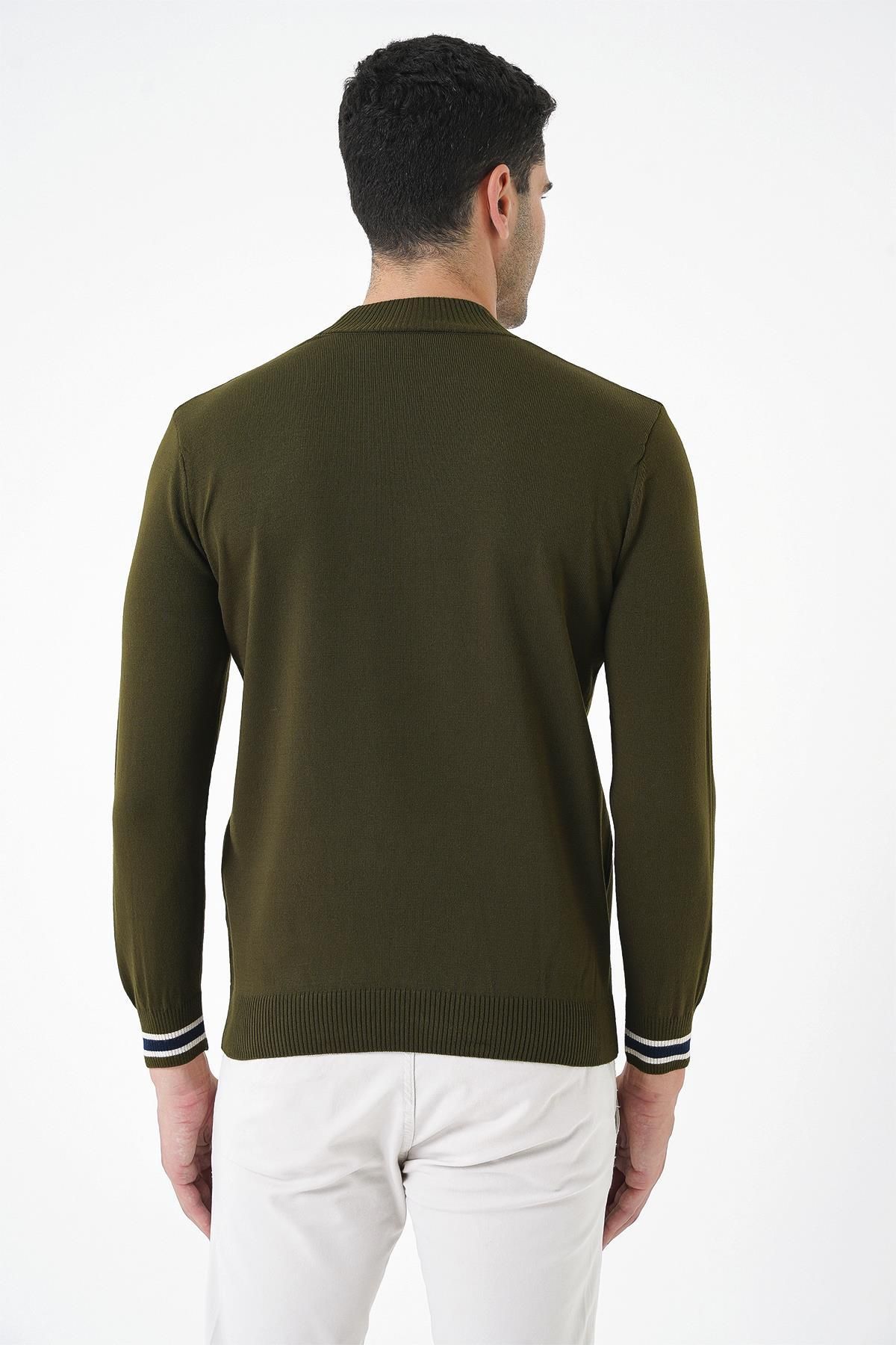 CHUBA-Men's Khaki Half Fisherman Knitwear Sweater 20w153 5