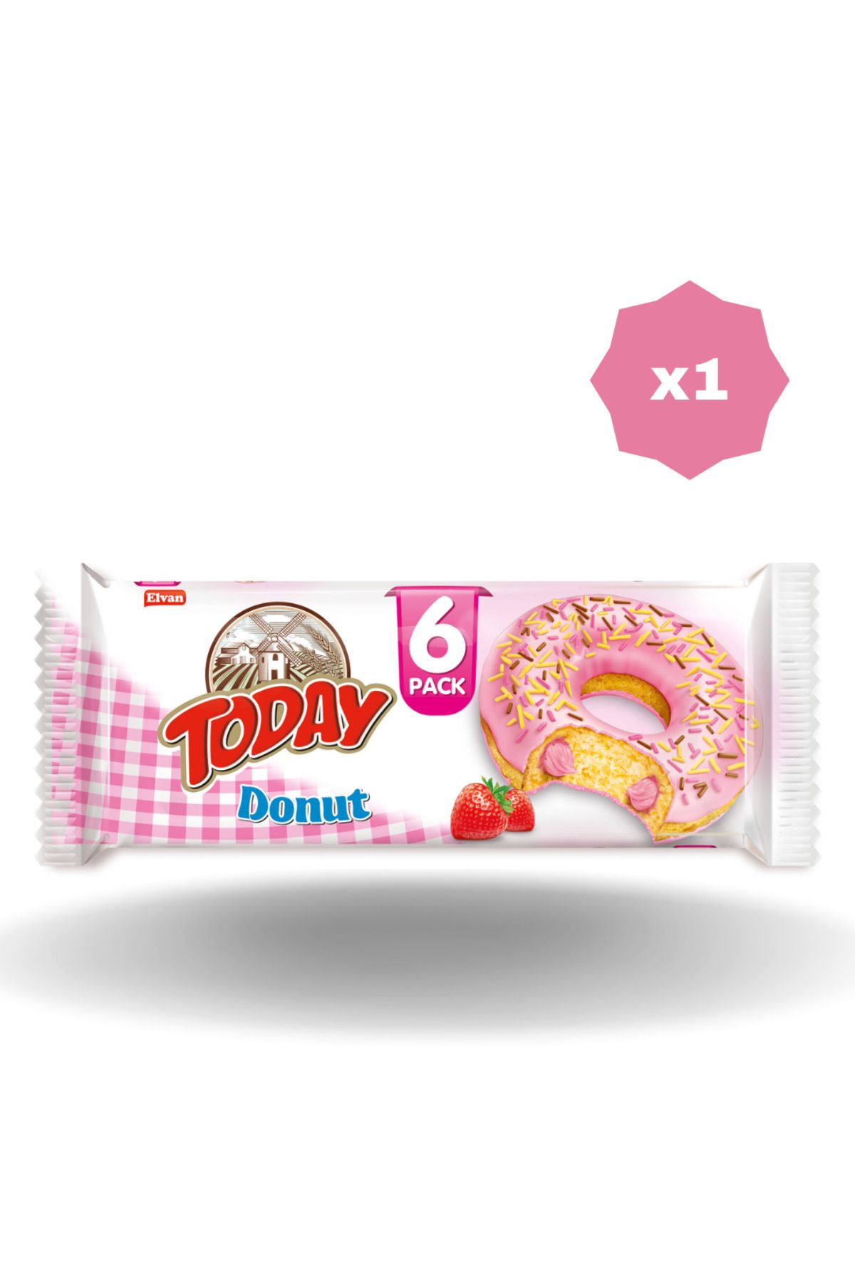 Elvan TODAY DONUT ÇİLEKLİ KEK MULTİPACK 35 GR 6'I (1 PAKET)