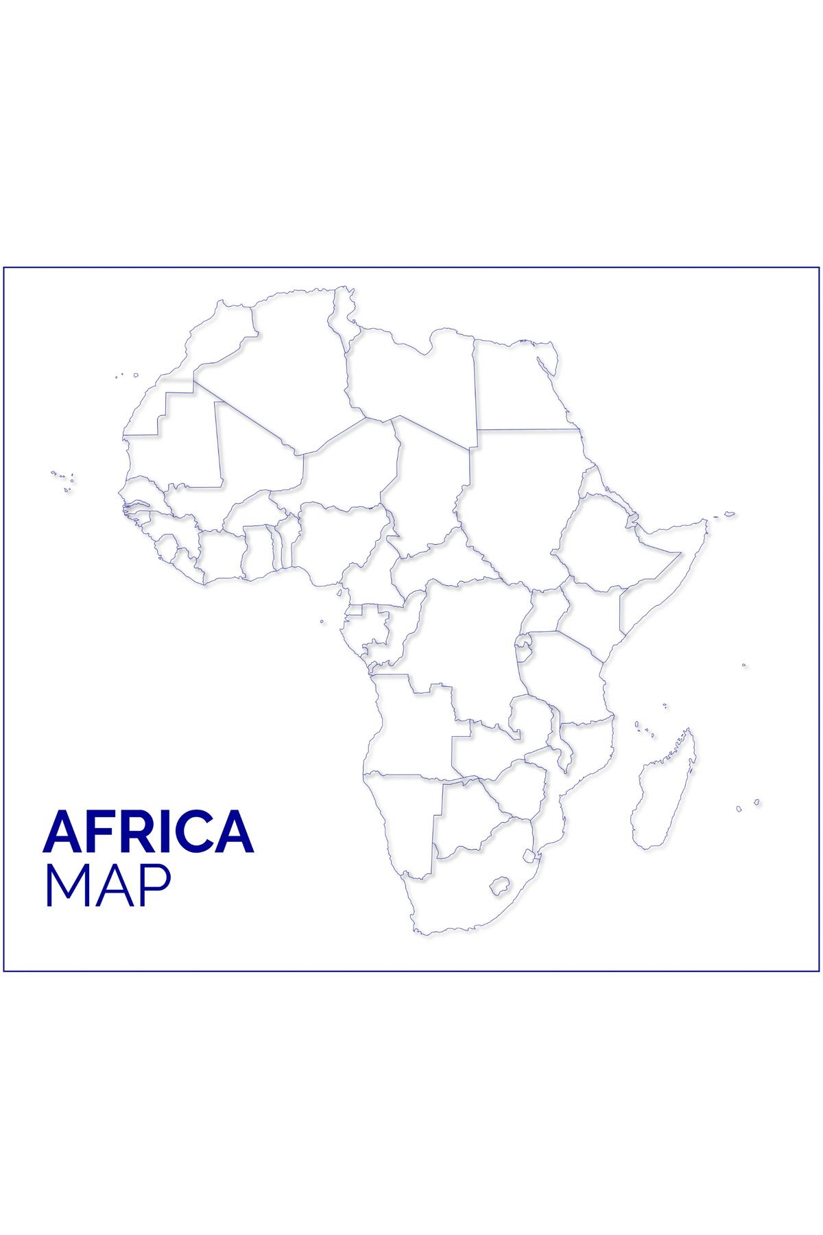 Cengo 72X84 Statik Kağıt Renksiz Dilsiz Afrika Haritası