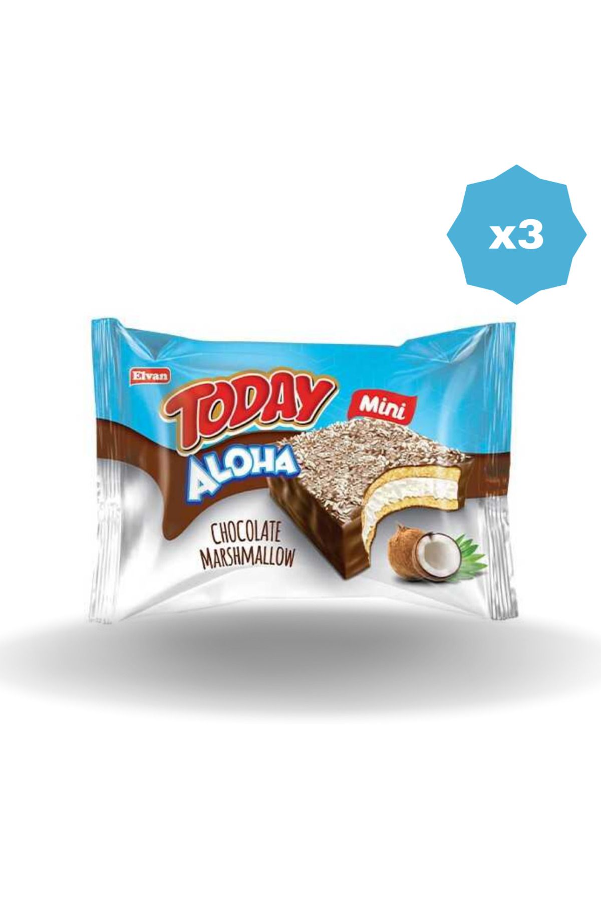 Elvan ALOHA MİNİ HİNDİSTAN CEVİZLİ MARSHMALLOWLU 20 GR - 3 ADET