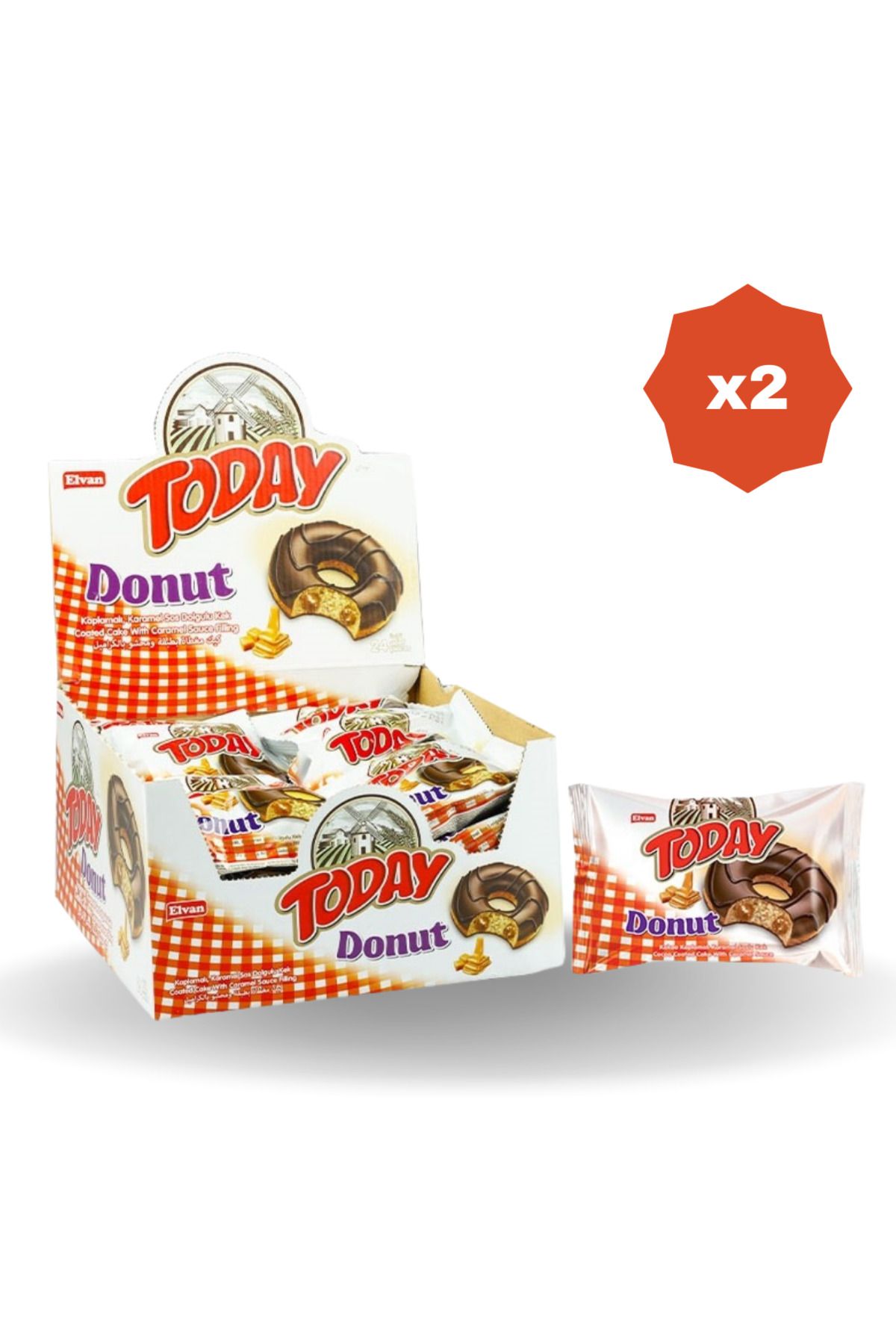 Elvan TODAY DONUT KEK KARAMELLİ 35 GR 24'LÜ- 2 PAKET