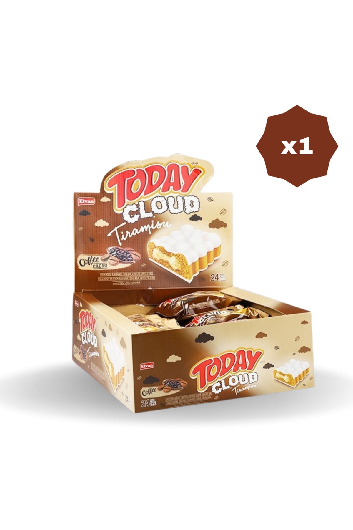 Elvan Today Cloud Kek Ti?rami?sulu 40 Gr 24'lü - (1 Paket)