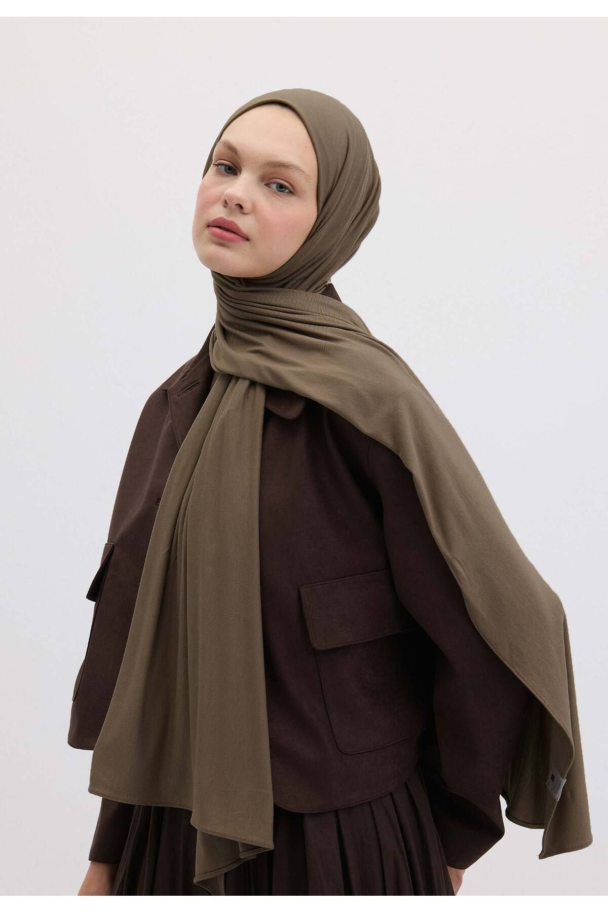 Fresh-Bamboo Combed Shawl - Dusty Brown 3