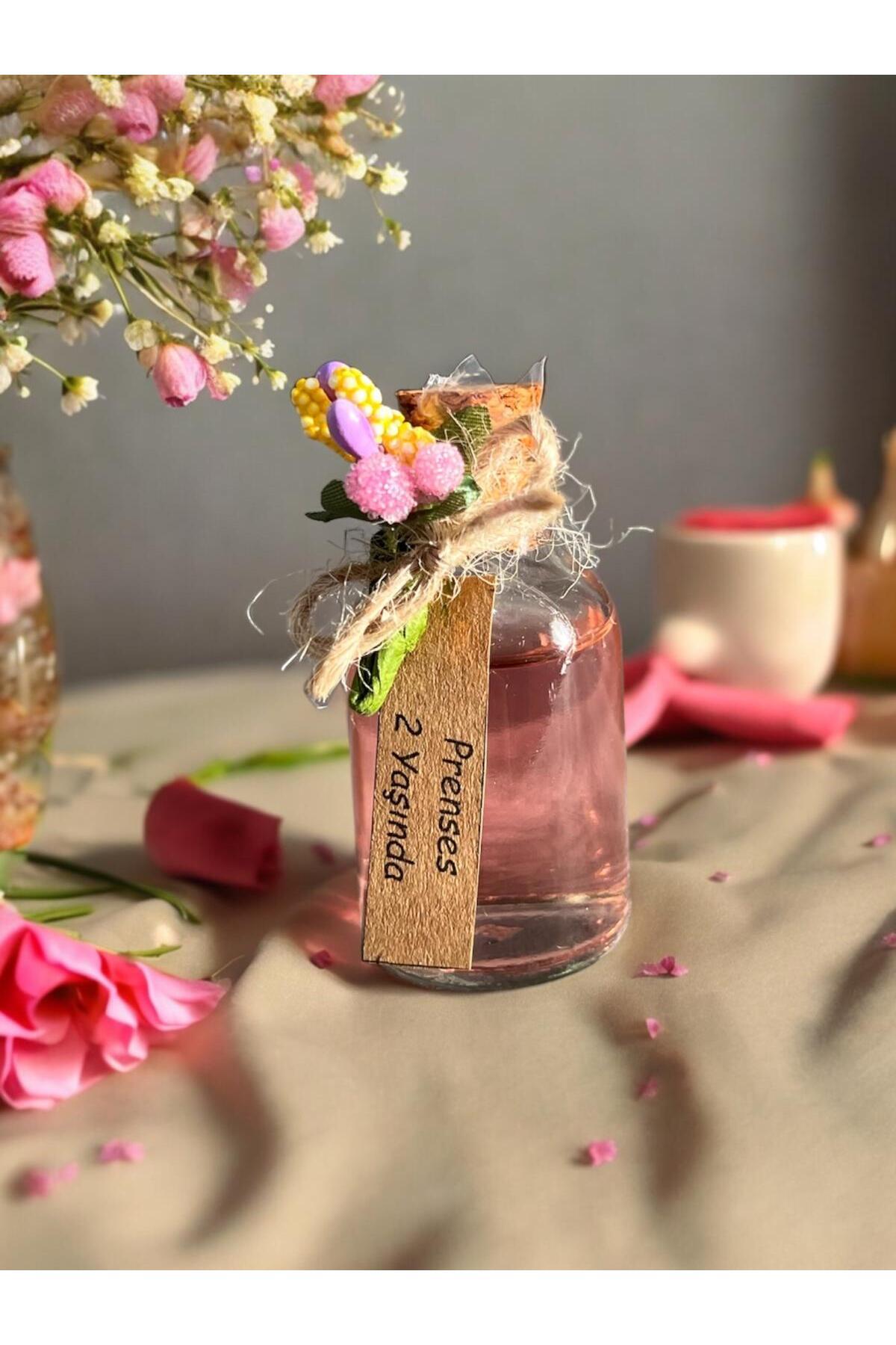 aralmini 20 Adet Şık Etiketli Pembe Hediyelik Kolonya Şişesi, Cam Şişe Kolonya, Söz , Doğum Günü Hediyeliği fotoğrafı 2 (önizleme)