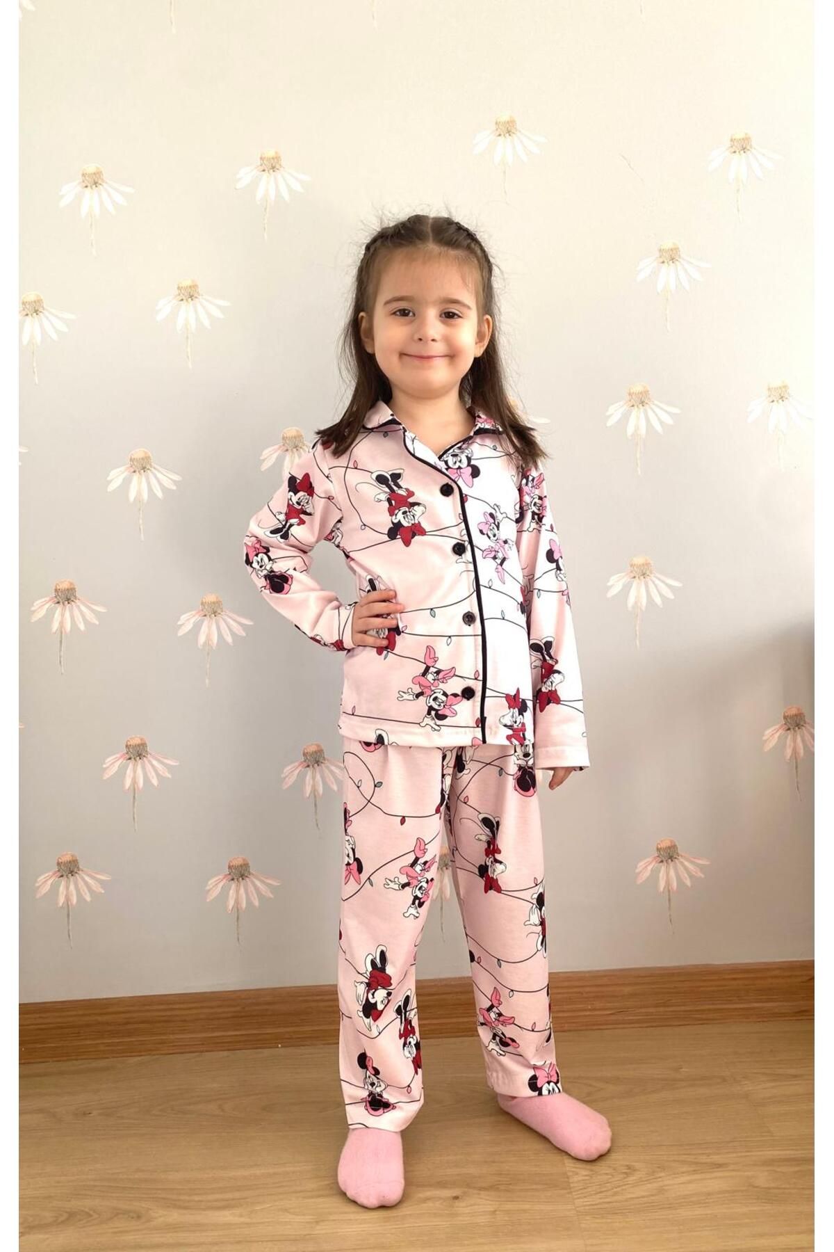 Mickey Baskılı Kız Çocuk Pijama takımı