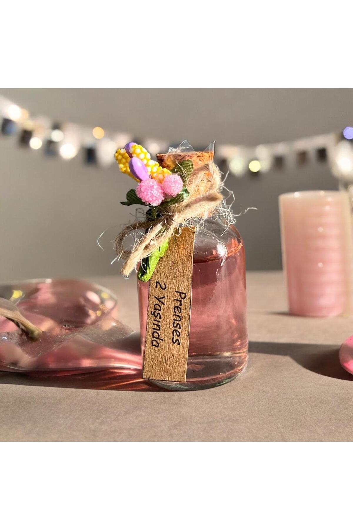 aralmini 20 Adet Şık Etiketli Pembe Hediyelik Kolonya Şişesi, Cam Şişe Kolonya, Söz , Doğum Günü Hediyeliği fotoğrafı 4 (önizleme)