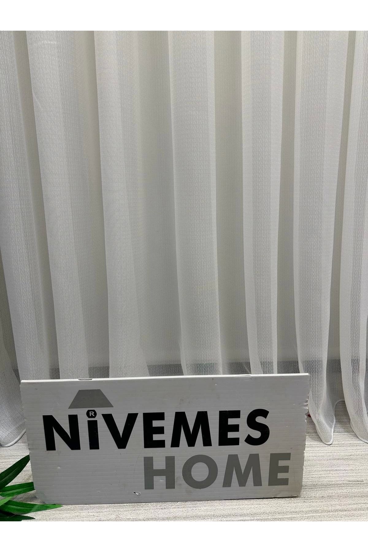 NİVEMESHOME-Nivemeshome Sumay - 1/3 Thin Pleated Tulle Curtain Apb 3