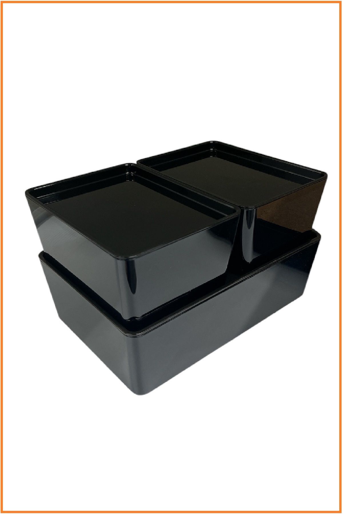 IKEA-Kuggis Box with Lid Transparent Black Set, (Set of 3) 2