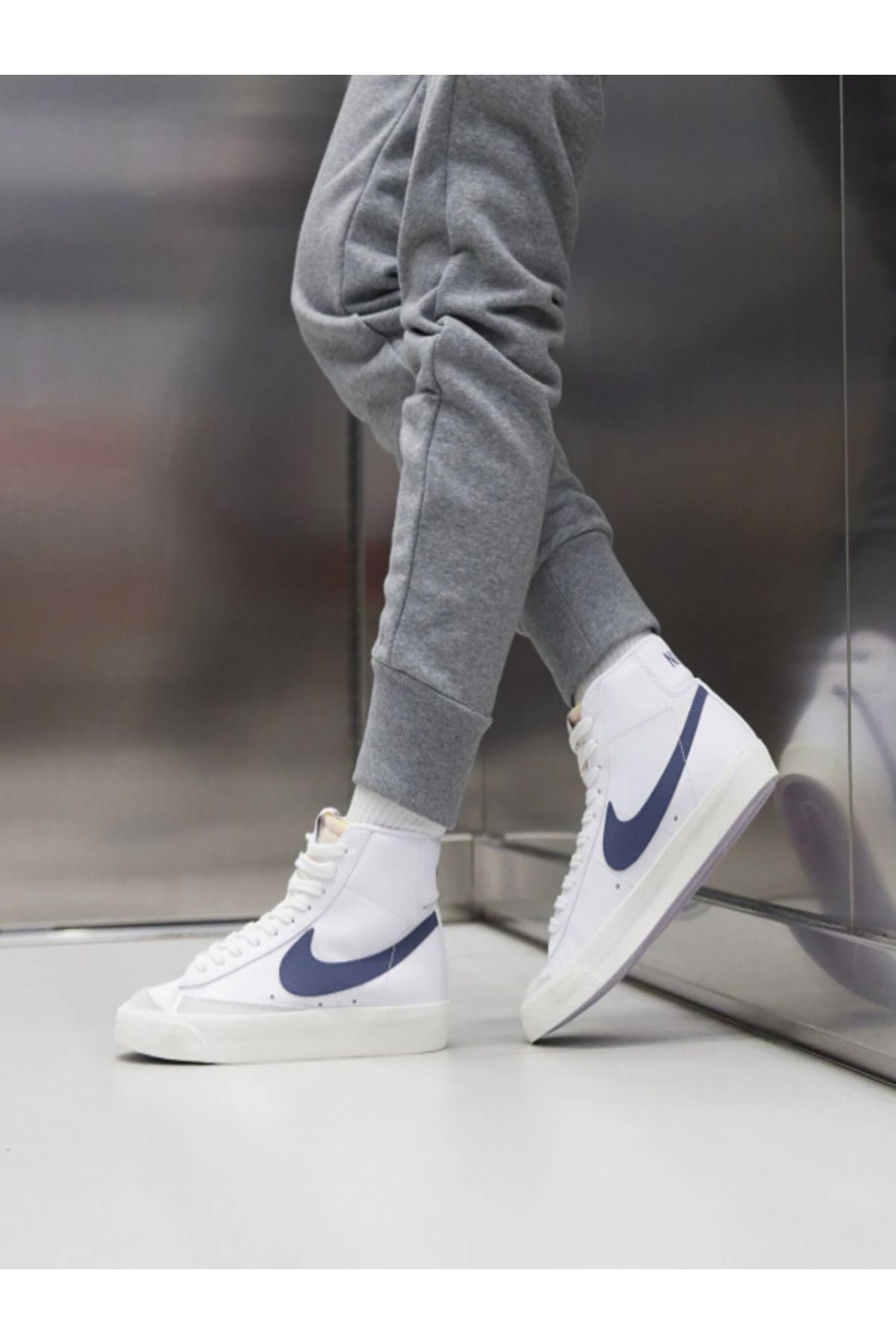 Nike-Navy Blue Blazer Mid 77 - Cz1055-125 1