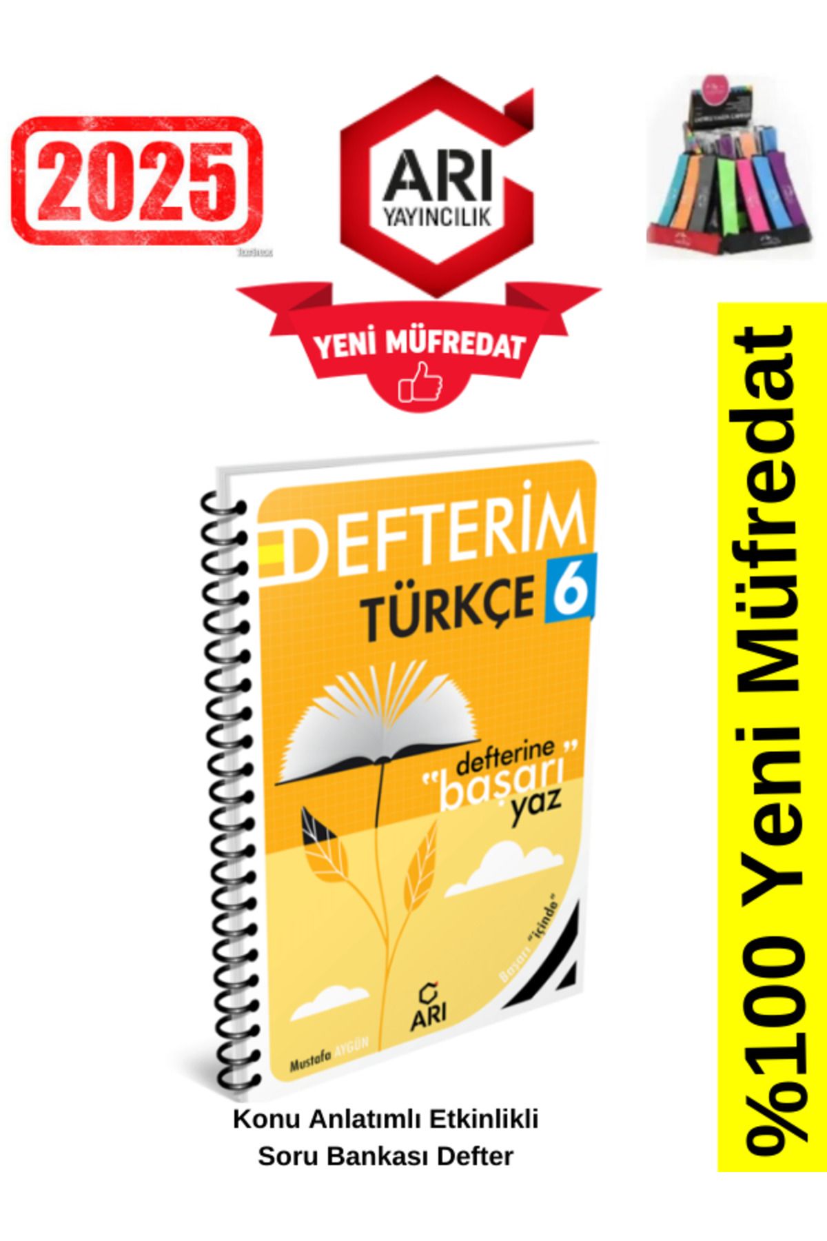 Arı Yayıncılık 2024-2025 Müfredat 6.Sınıf Türkçemino Türkçe Konu Anlatımlı Etkinlik Defter+Kalemlik