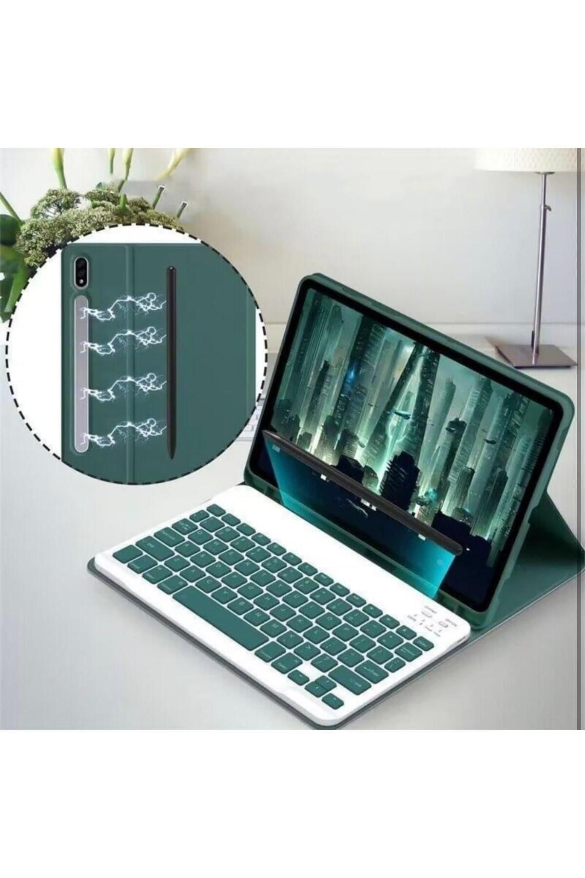 Samsung Galaxy Tab S10 Plus Tablet Kılıf Bluetooth Keyboard Klavye Akıllı Standlı Wireless Touchpad - 5