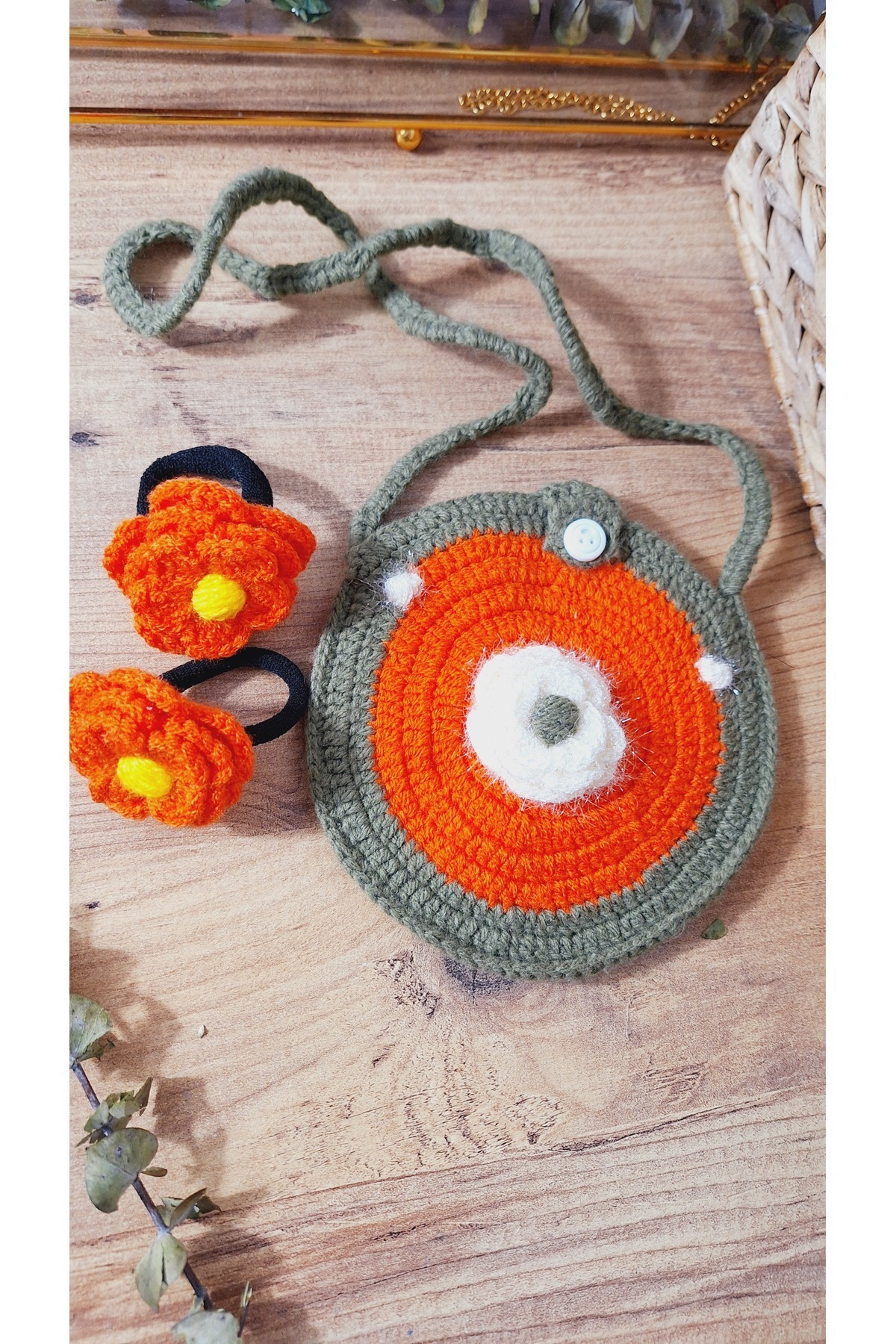 SevgiliAtolyemm El Örgüsü Kız Öocuk Çanta Ve Toka Seti Doğum Günü Hediyesi fotoğrafı 5 (önizleme)