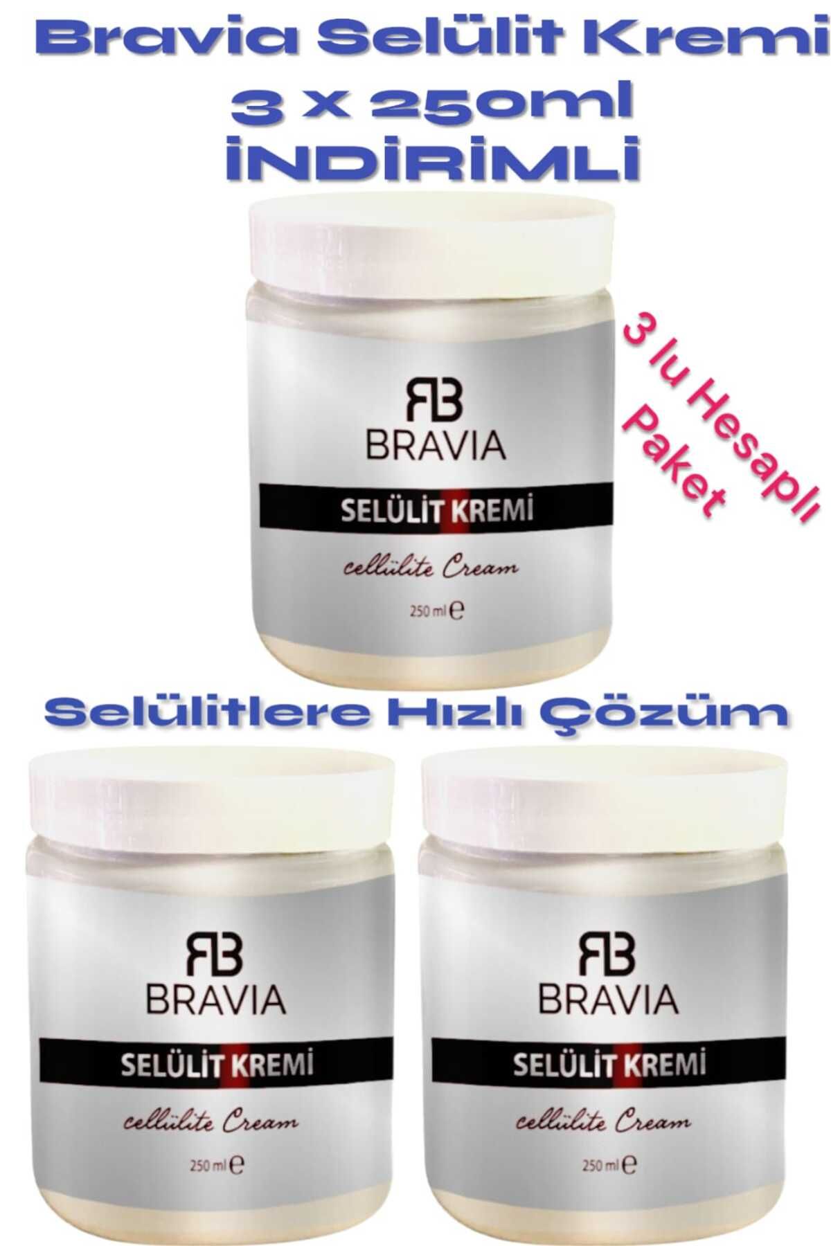 Bravia Selulit Kremi 3 Adet x 250 ml - Antiselulit Krem 250 ml