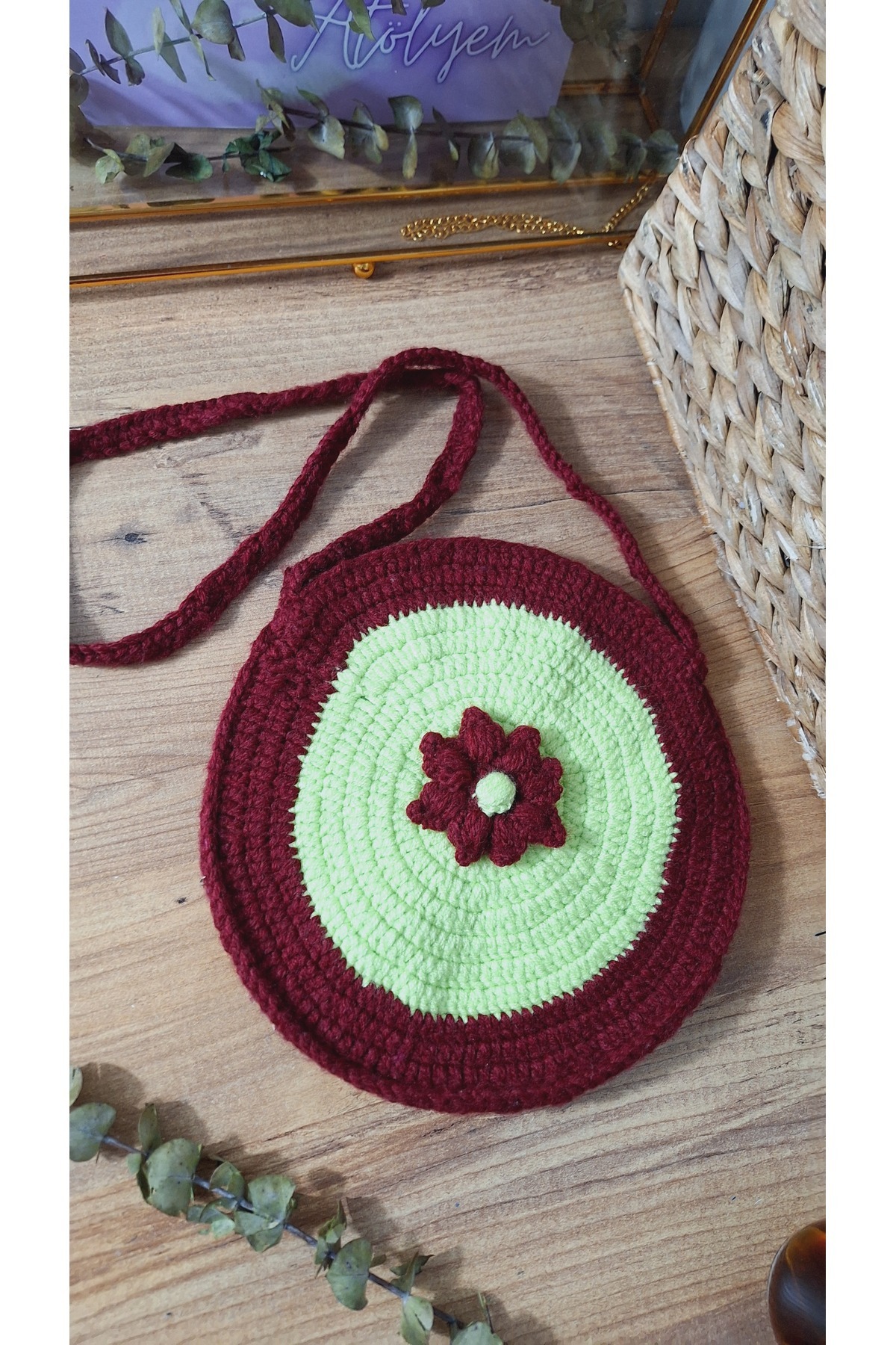 SevgiliAtolyemm El Örgüsü Kız Öocuk Çanta Ve Toka Seti Doğum Günü Hediyesi fotoğrafı 6 (önizleme)