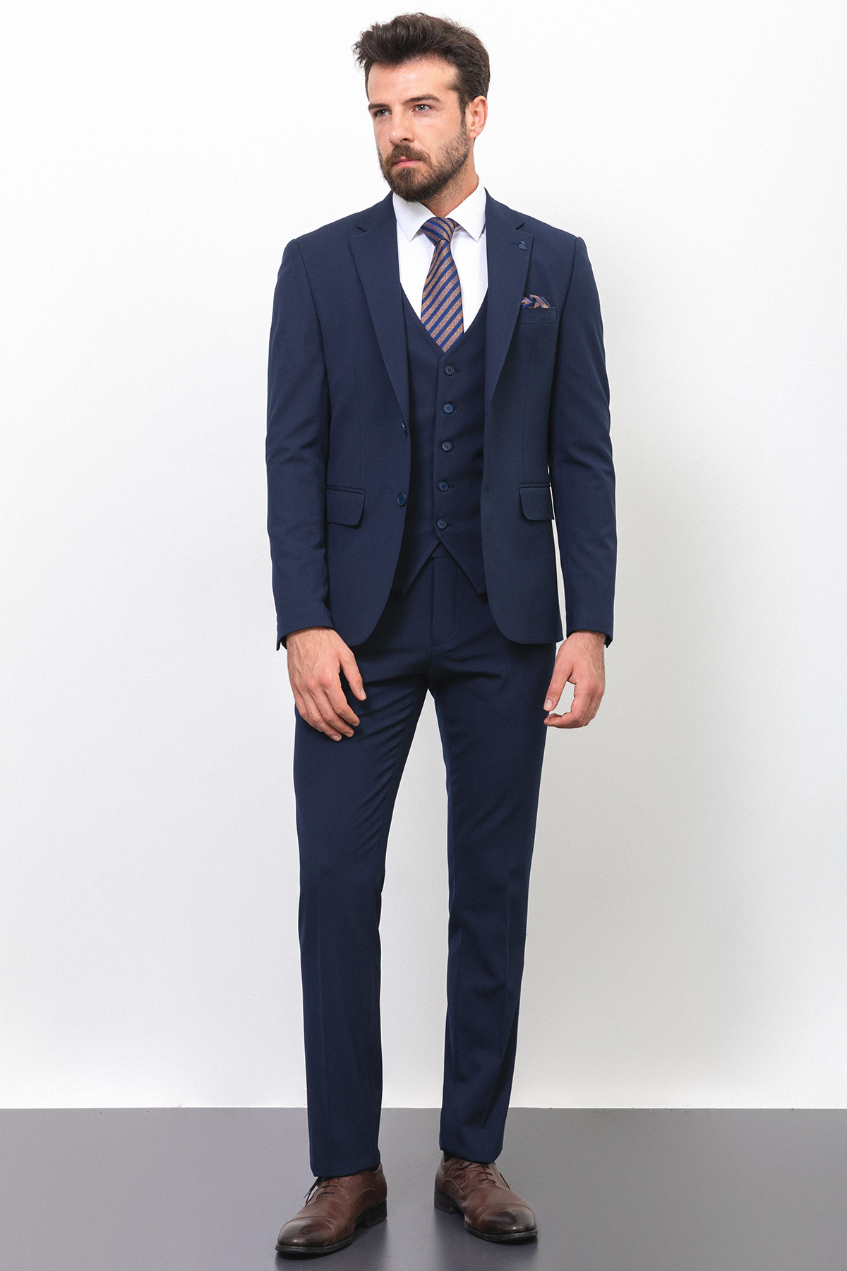 Mcr Duz Slim Fit Classic Men's Suit Navy Blue - 40772.21Y