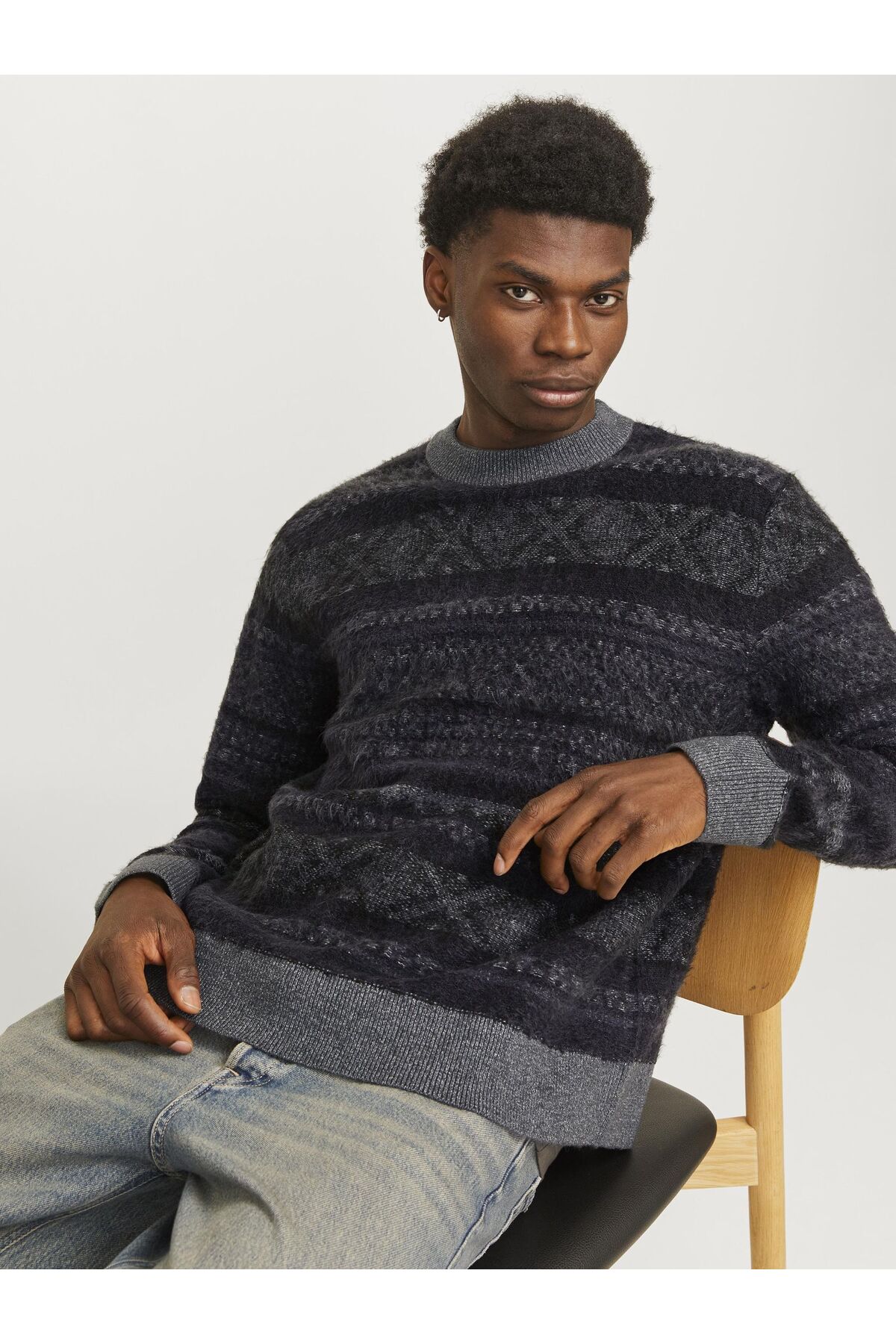ژاکت کشی مردانه راسته آستین بلند | جک اند جونز Jack & Jones 12267468 - تصویر 7