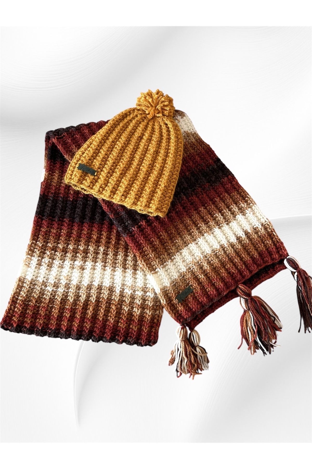 Clothes Box-Hand Knitted Premium Thick Scarf Beanie Set 7