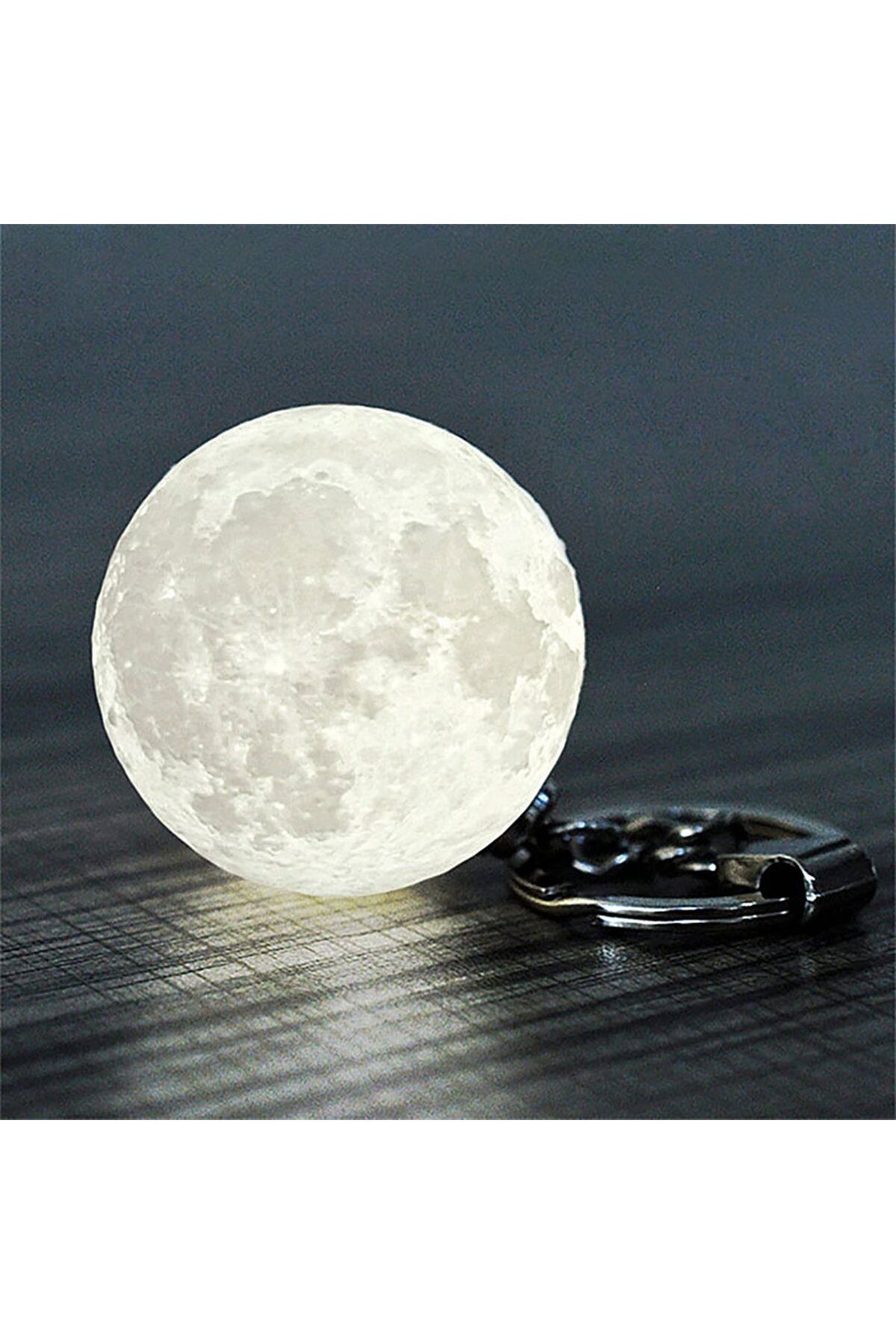 NZM TİCARET 3D Led Anahtarlık Moon Lamba Işıklı Ay Anahtarlık