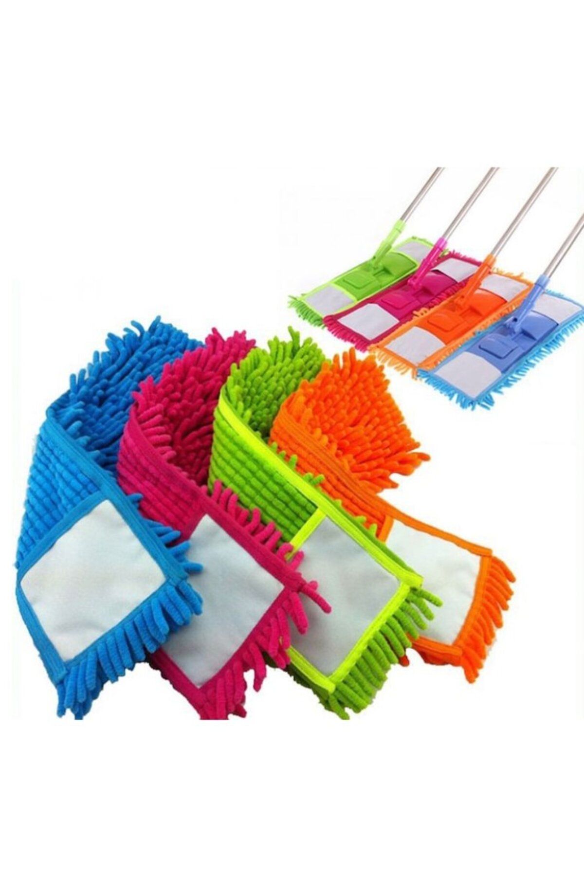 NZM TİCARET Paspas Yedeği Mikrofiber Makarna Mop Paspas Yedeği 50 Cm