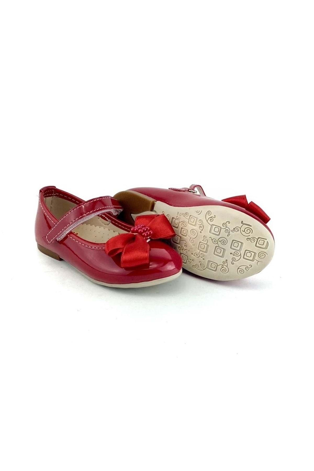 Mnk-Patent Leather Satin Ribbon Evening Ballerina Shoes Red 5