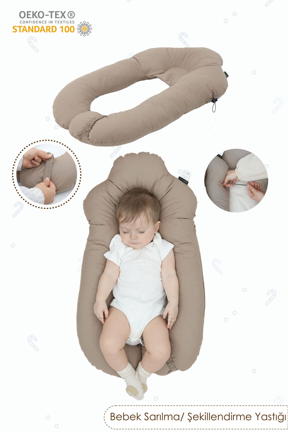 Moresleep 2'si 1 arada Bebek Sarılma ve Şekillendirme Yastığı, Düz Kafa Yastığı,Pamuklu,Uyku Yastığı