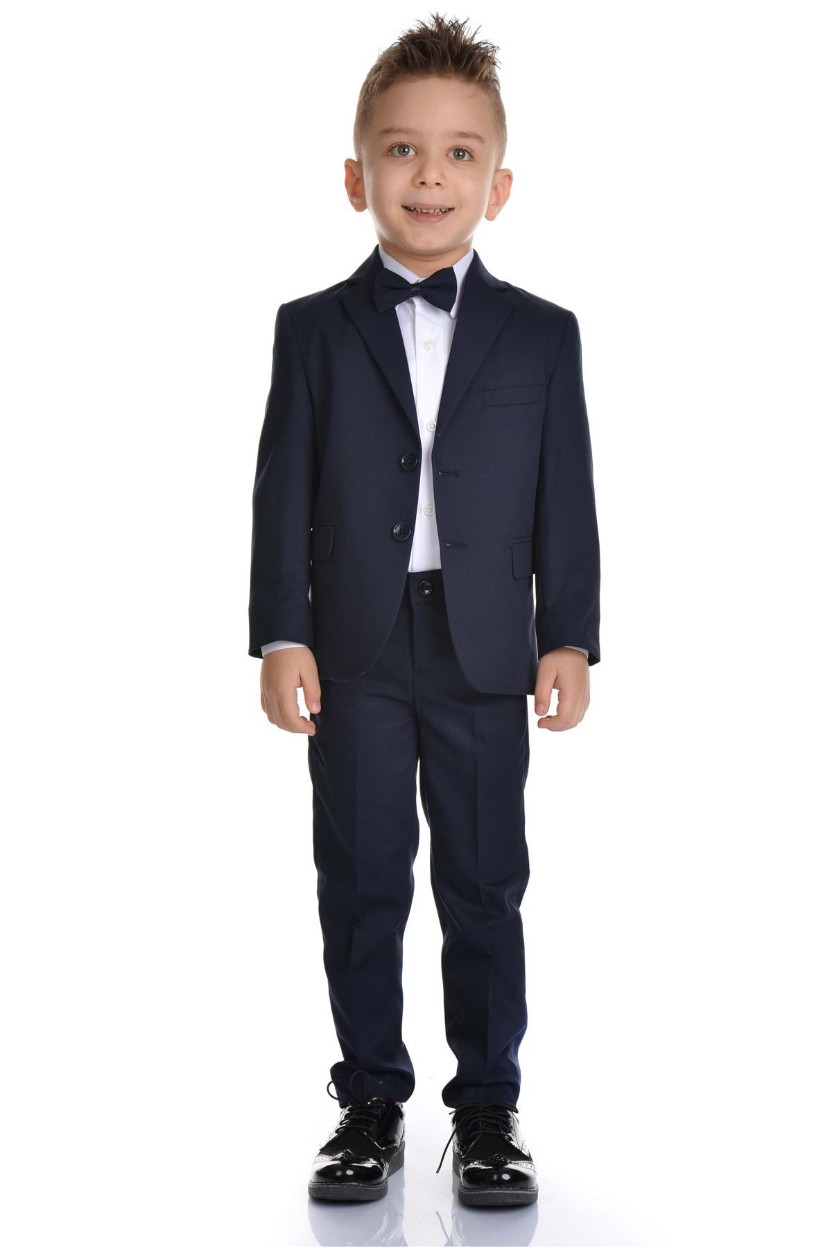 Mnk Bow Tie Jacket Boy's Groom Suit Mnk0282 Dark Blue