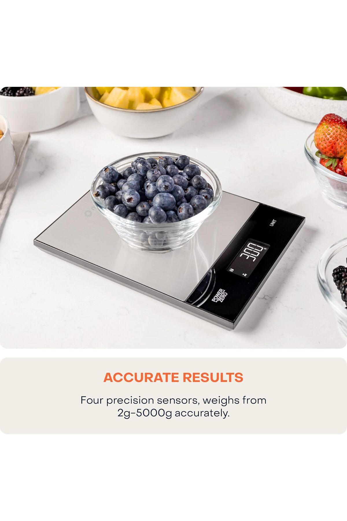 Nutricook-Kitchen Scale 2, 5kg Capacity, for Baking & Meal Prep, 4 Measuring Modes, S Steel, Silver 2