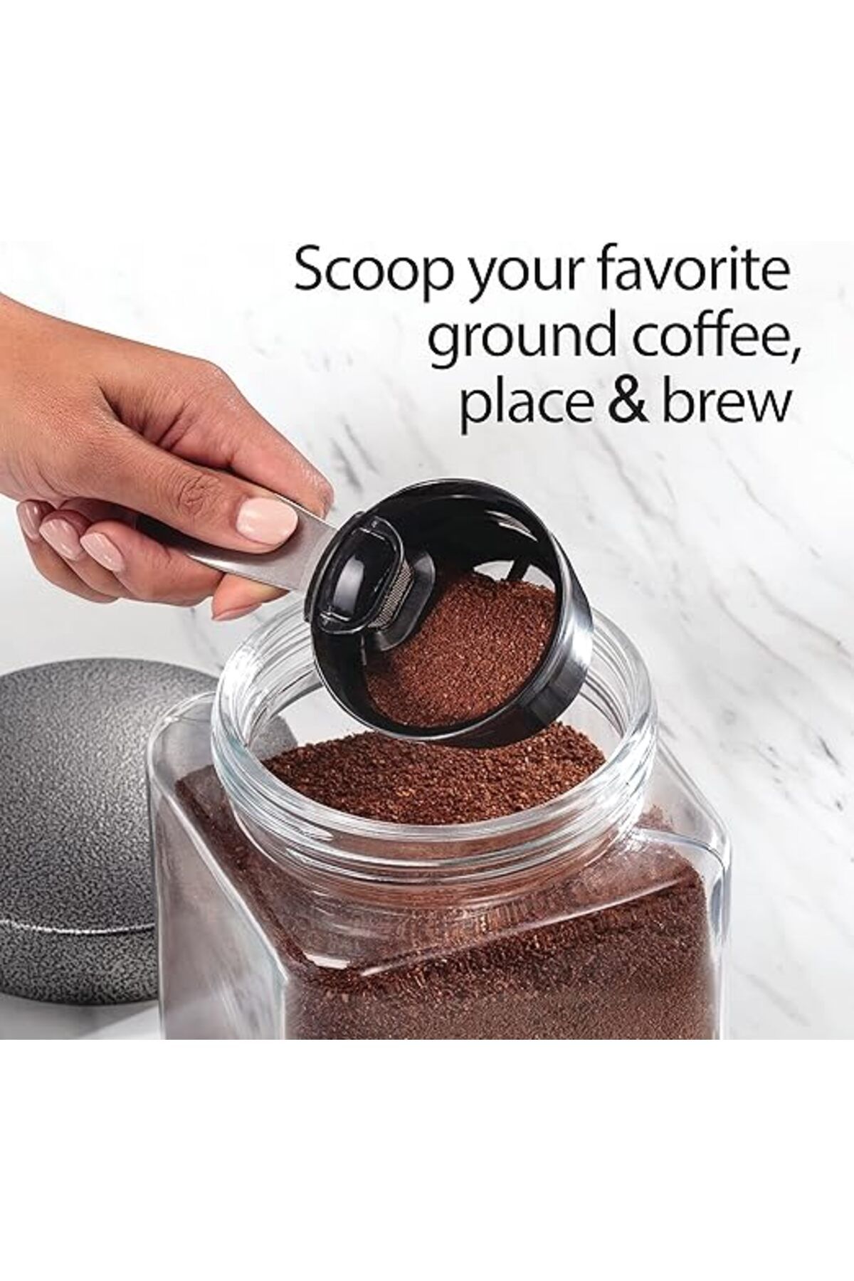Hamilton Beach-Scoop® Single-Serve Coffee Maker, Brews 250-410 ml Cups Coffee in mins, 2 Metal Filters 4