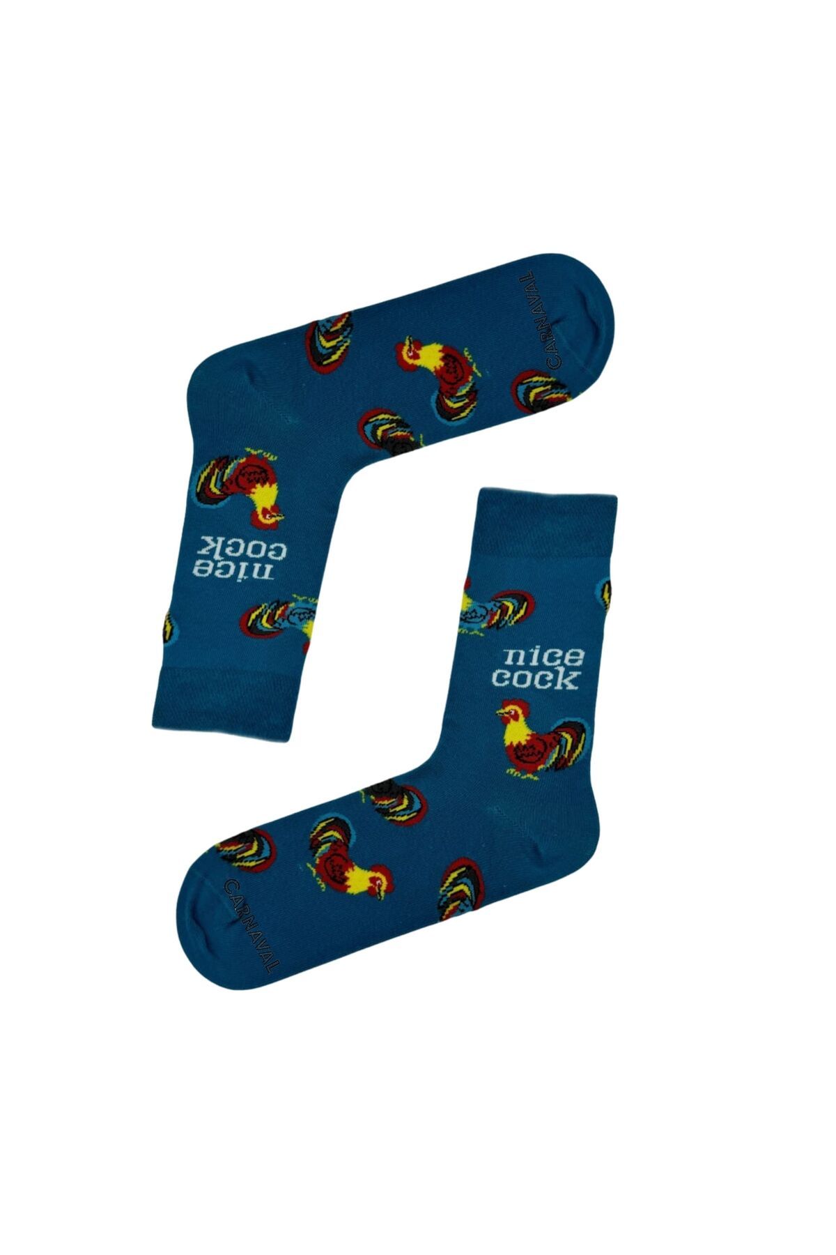 CARNAVAL SOCKS Nice Cock Yazılı Horoz Desenli Soket Çorap