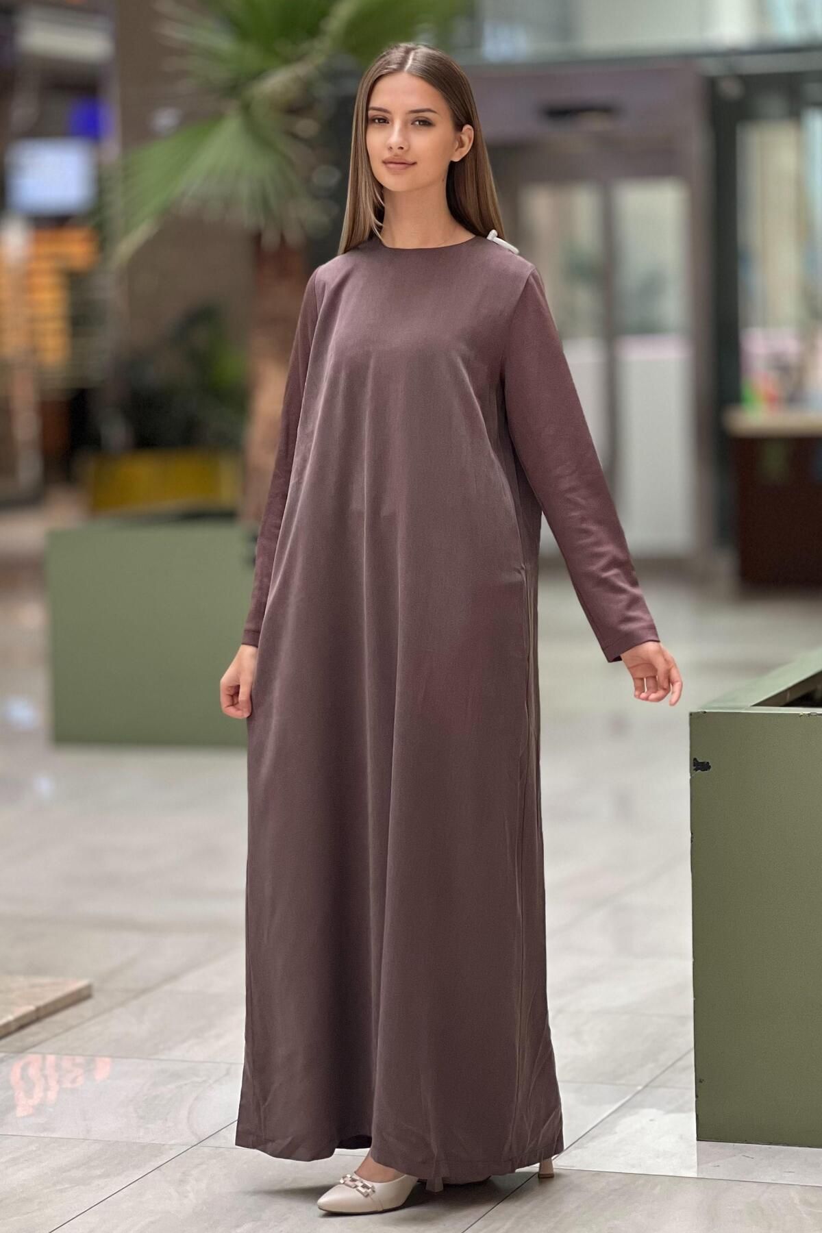 Ceremony-Long Basic Dress with Sleeves Knitwear 2