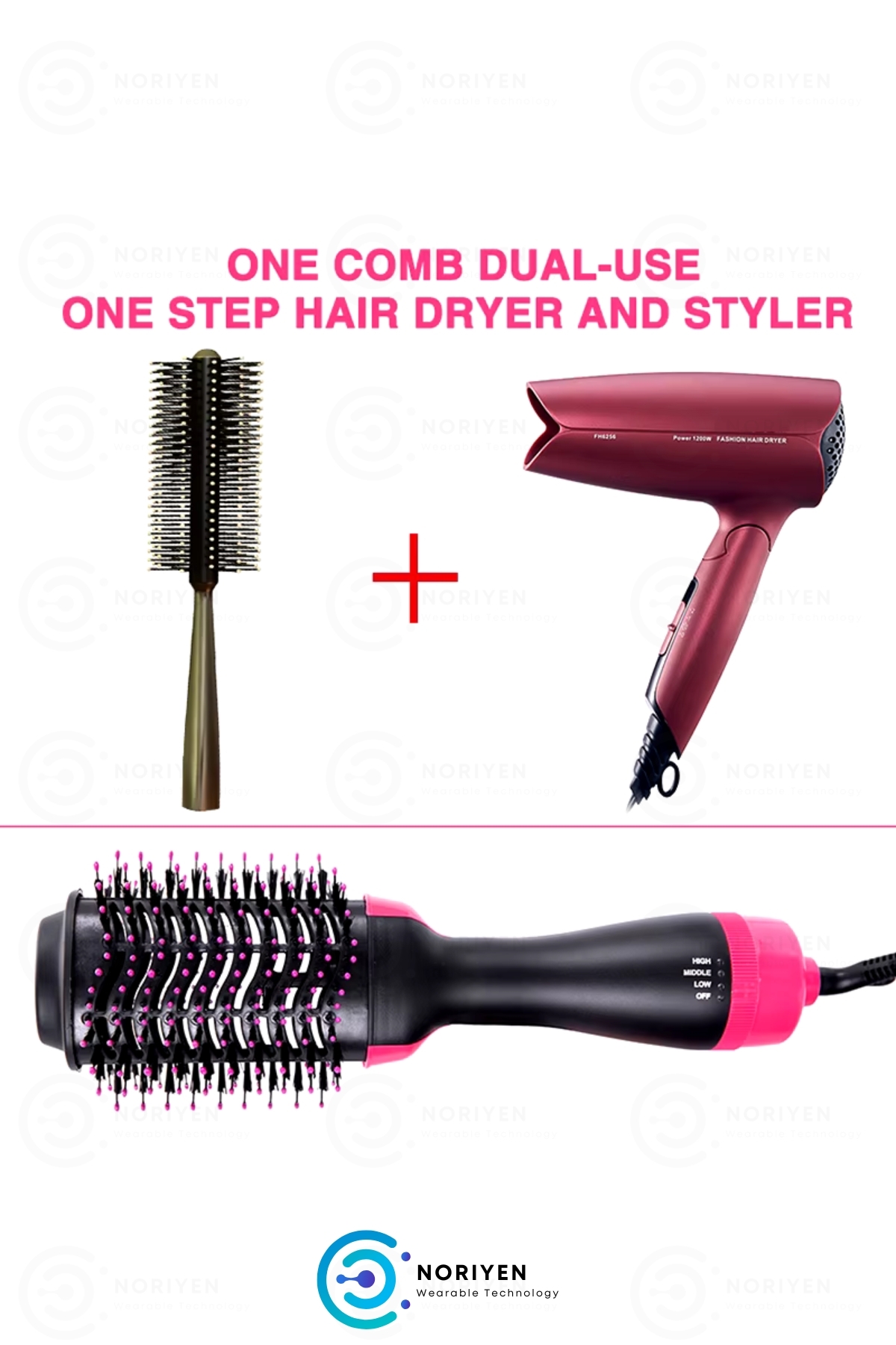 Yeni Nesil 4in1 Çok Fonksiyonlu Saç Kurutma Şekillendirici Düzleştirme Özellikli Hair Dryer & Styler