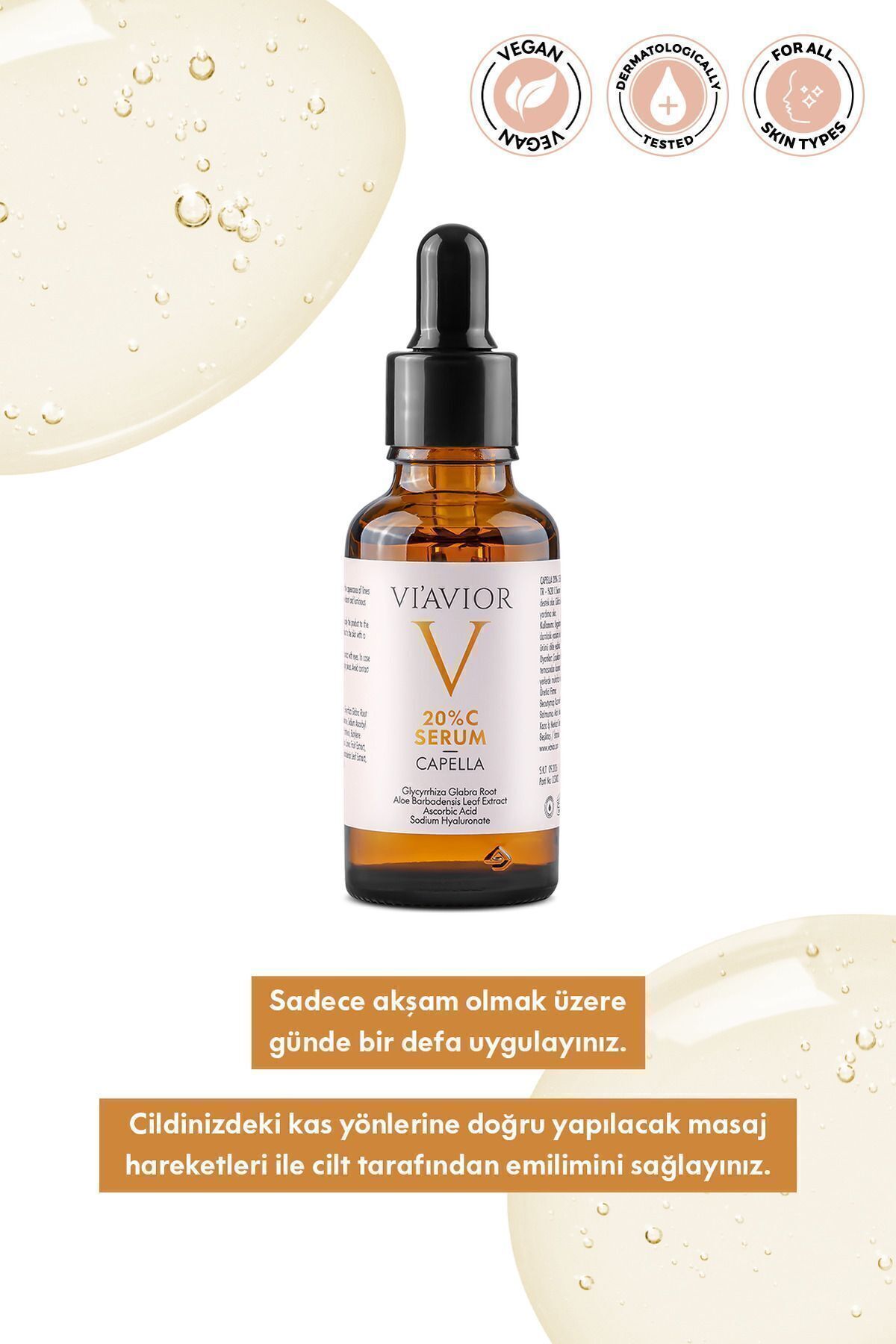 C Vitamini Cilt Serumu Capella Vegan Aydınlatıcı Ton Eşitleyici Leke Karşıtı 30ml Viavior — 1000008 — تصویر 5 از 5