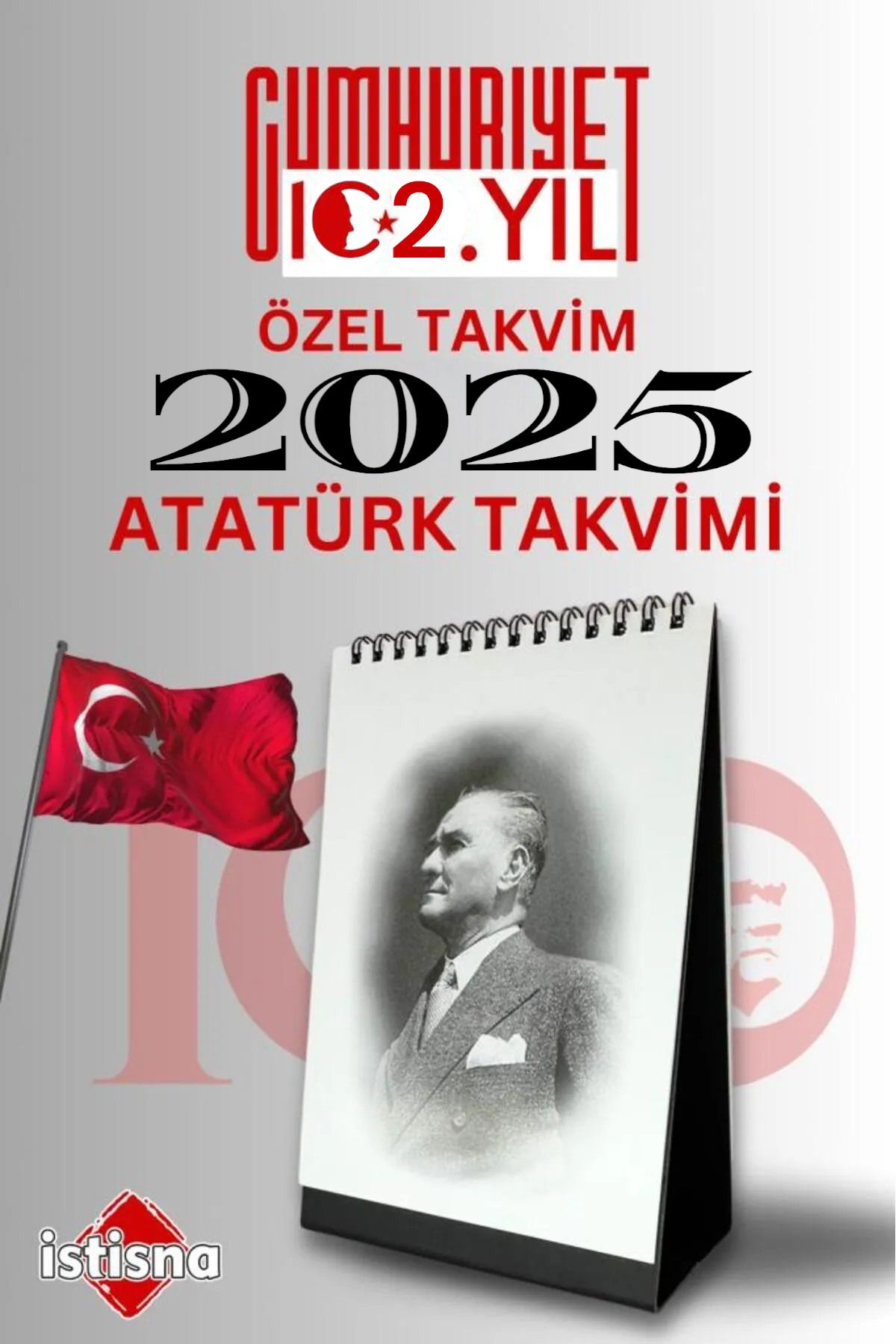 İstisna Atatürk Masa Takvimi Üçgen 2025 Yılı Takvim